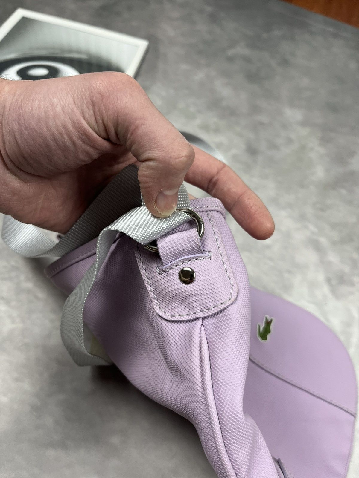 Lacoste Lacoste IUNU FLAT Lilac/Lavender Flat Crossbody Shoulder Bag Size ONE SIZE - 6 Thumbnail
