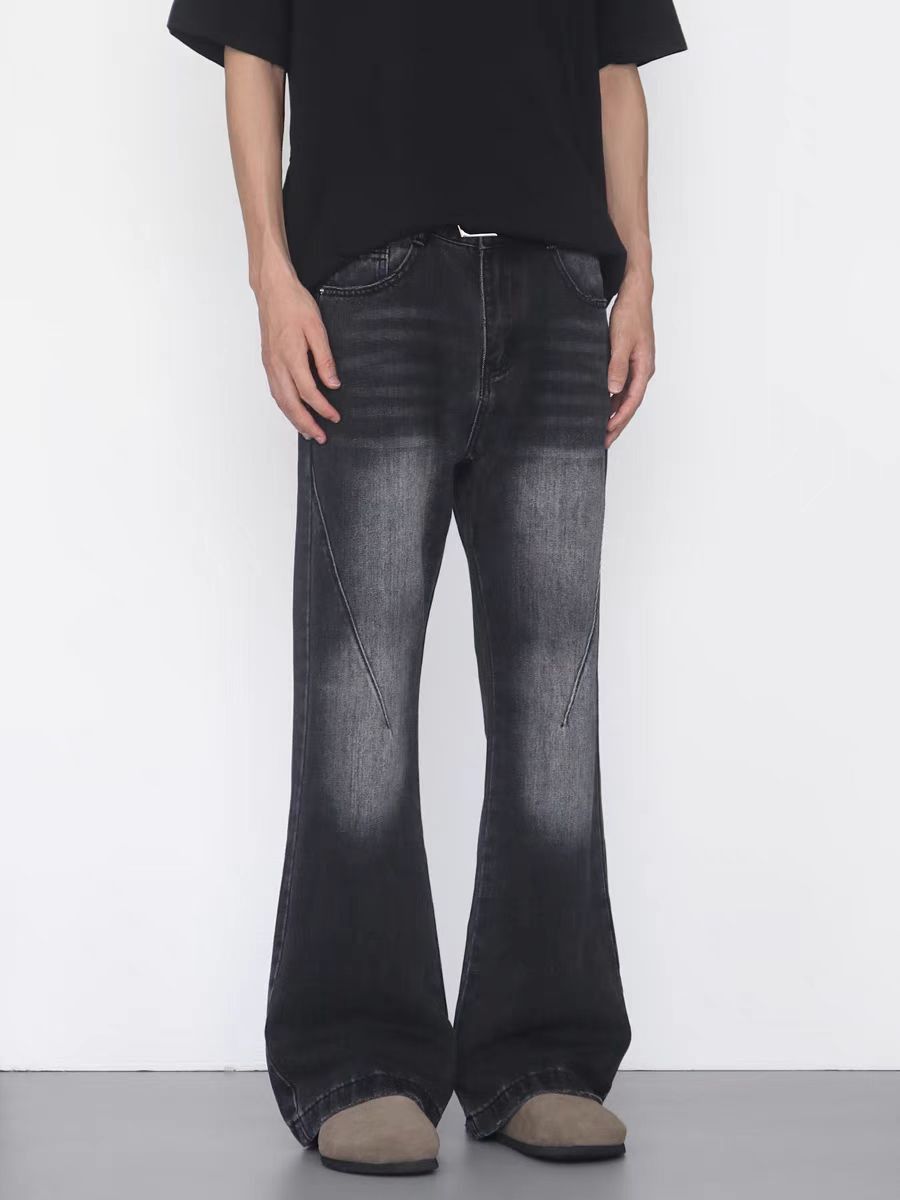 Vintage Washed street Y2K baggy micro flare jeans Size US 34 / EU 50 - 2 Thumbnail