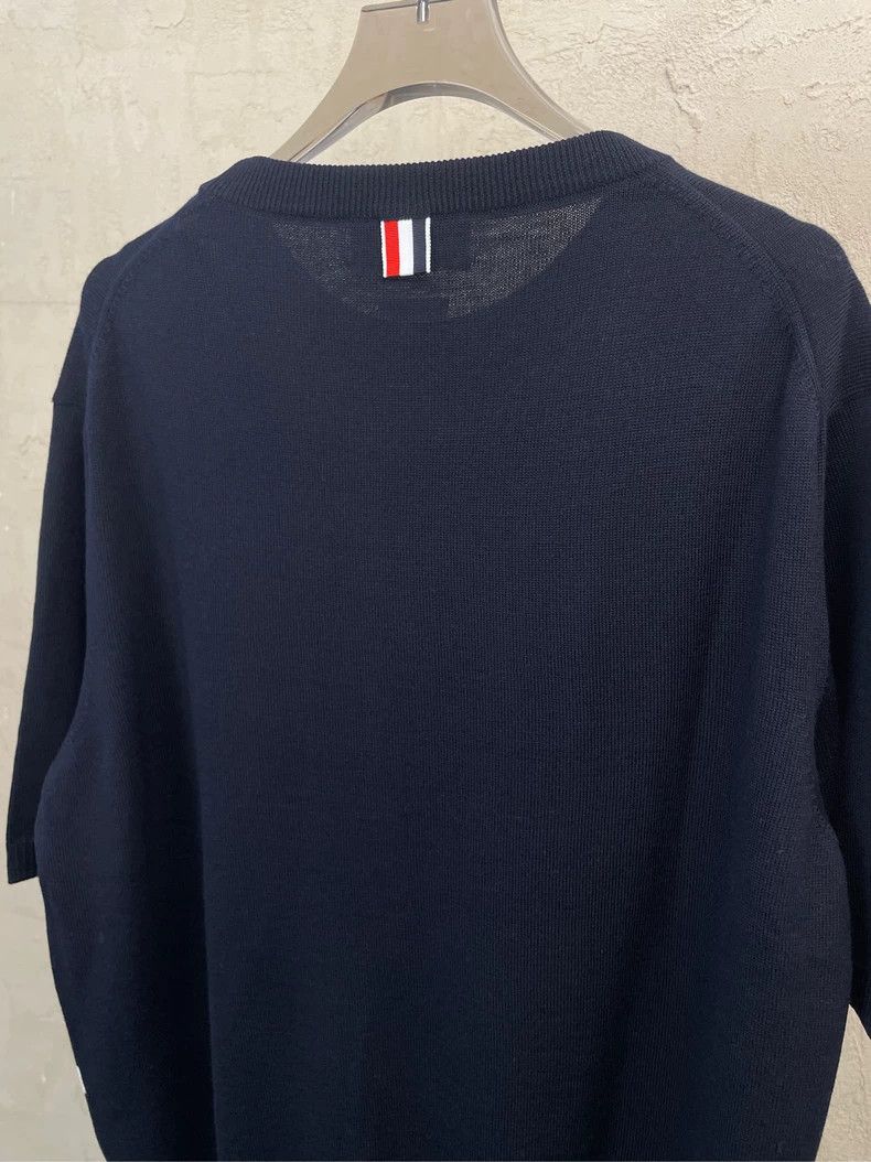 Thom Browne Thom browne Dark blue four-striped high-end knitted short-s Size US L / EU 52-54 / 3 - 5 Thumbnail