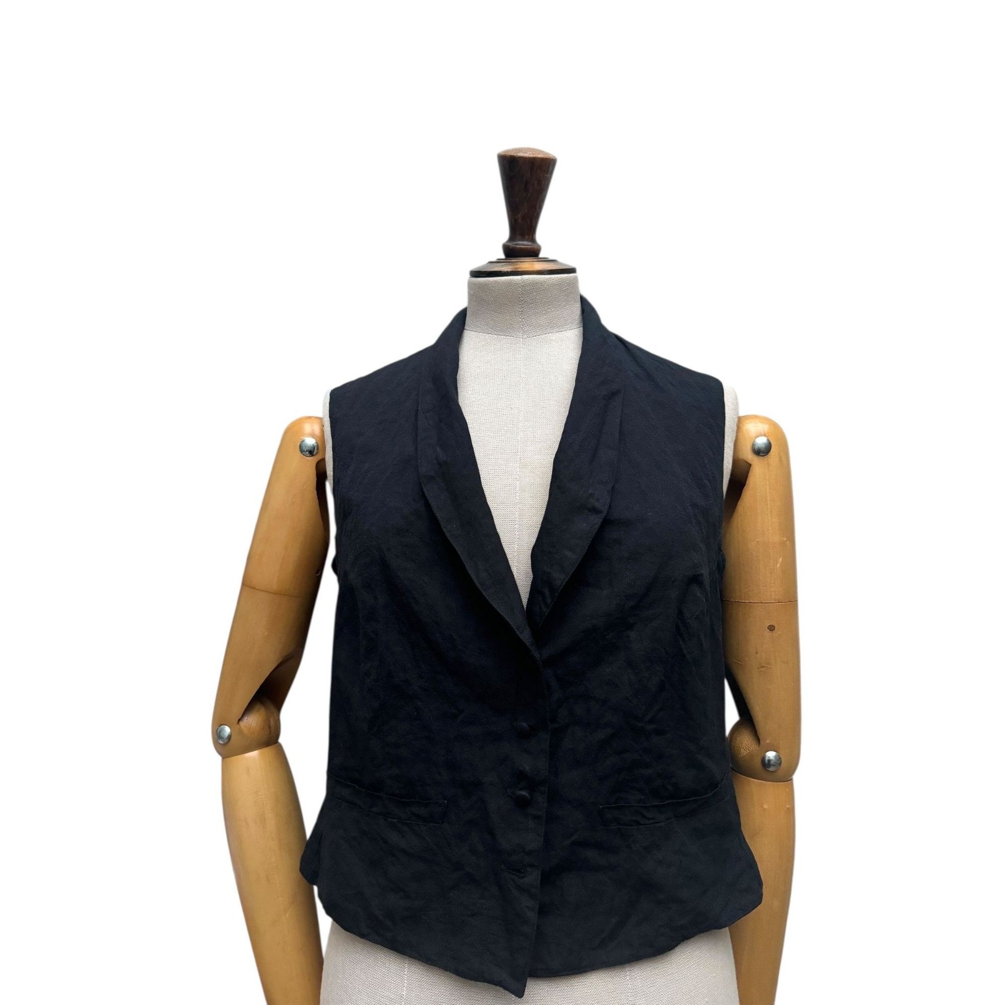 Dries Van Noten Early 1990s Black Cotton Vest Size M / US 6-8 / IT 42-44 - 2 Thumbnail