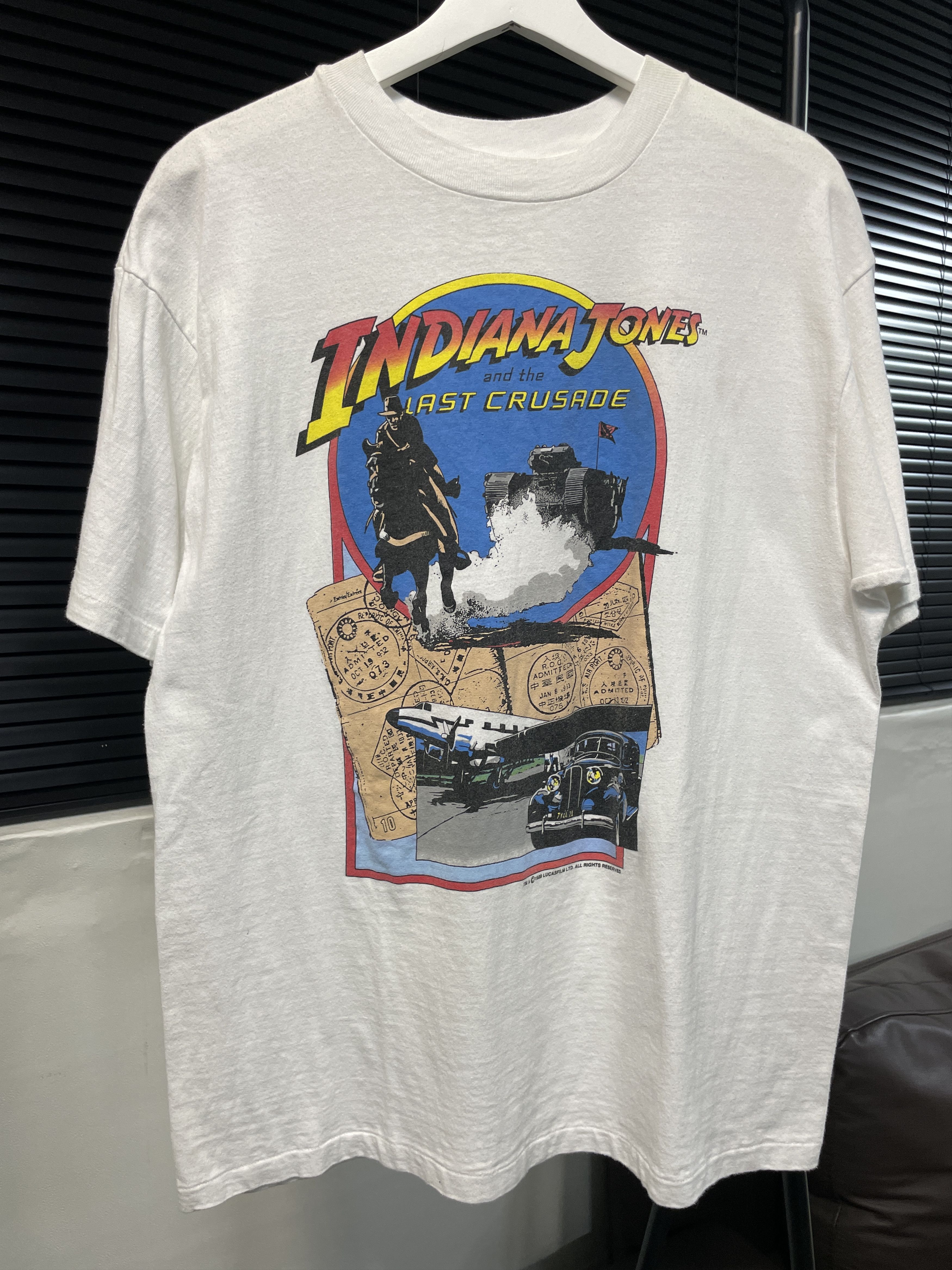 image of Movie x Vintage 80's Indiana Jones And The Last Crusade Shirt in White, Men's (Size XL)