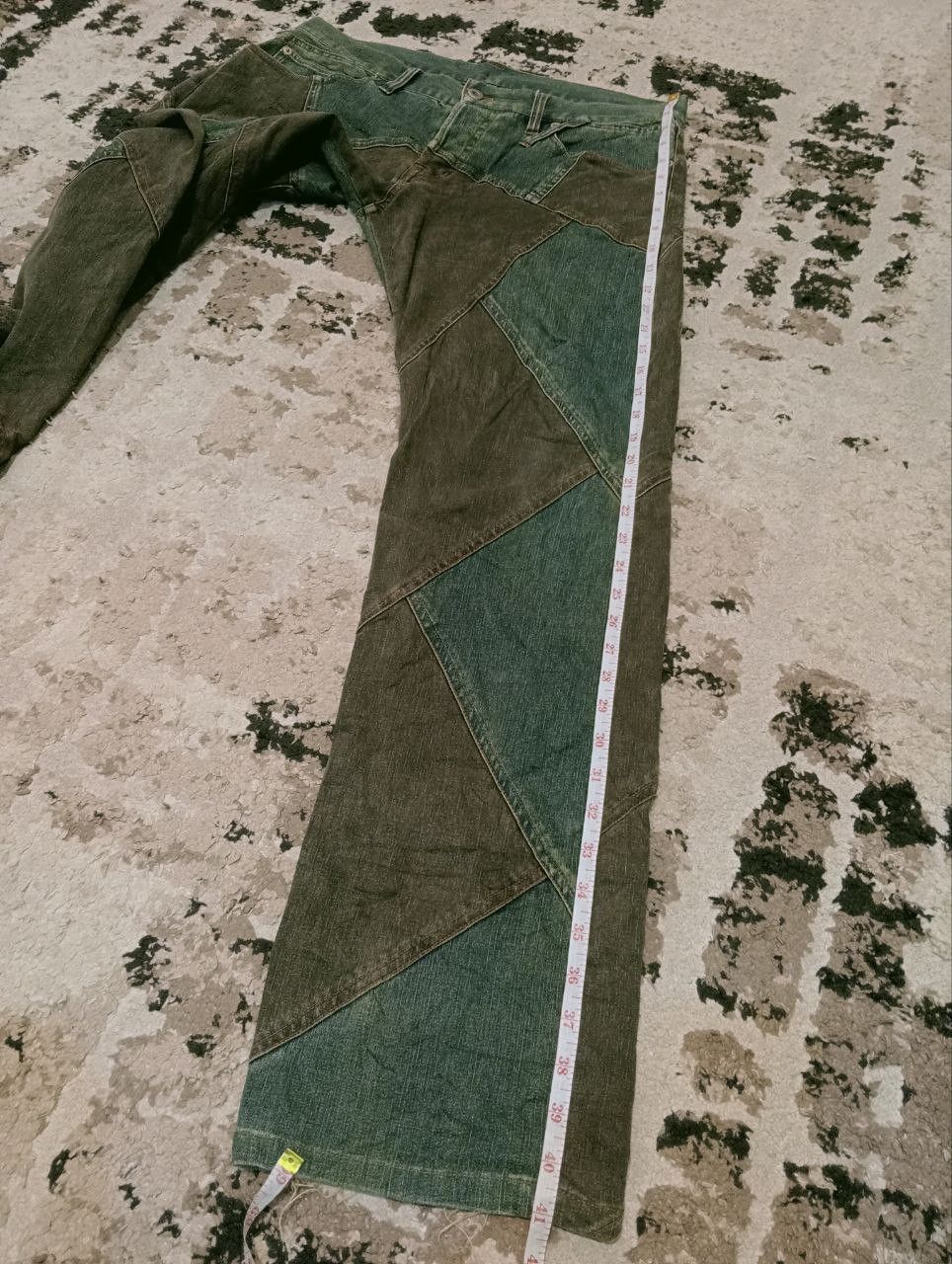 20471120 JAPANESE MODERN LOVERS PATCHWORK STRETCH JEANS Size US 35 - 13 Thumbnail