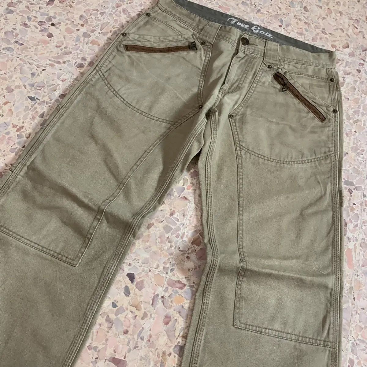 20471120 JAPANESE VINTAGE TROUSERS DOUBLE KNEE CINCH BACK CARPENTER Size US 32 / EU 48 - 2 Thumbnail