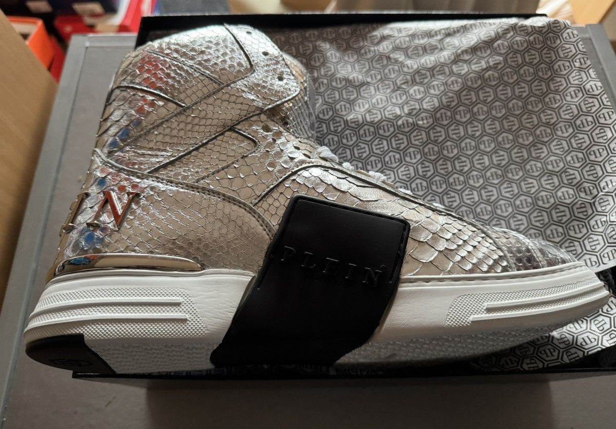 Philipp Plein PP money kicks hi top silver Size US 11 / EU 44 - 5 Thumbnail