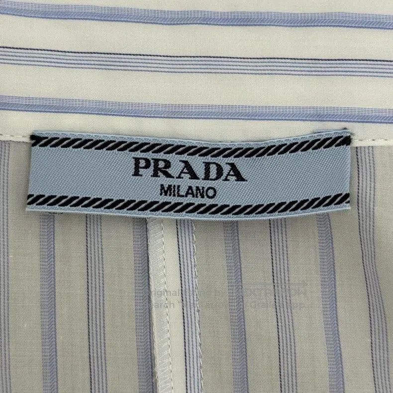 Prada Prada Blue and white vertical striped shirt with belt Size XS / US 0-2 / IT 36-38 - 5 Thumbnail