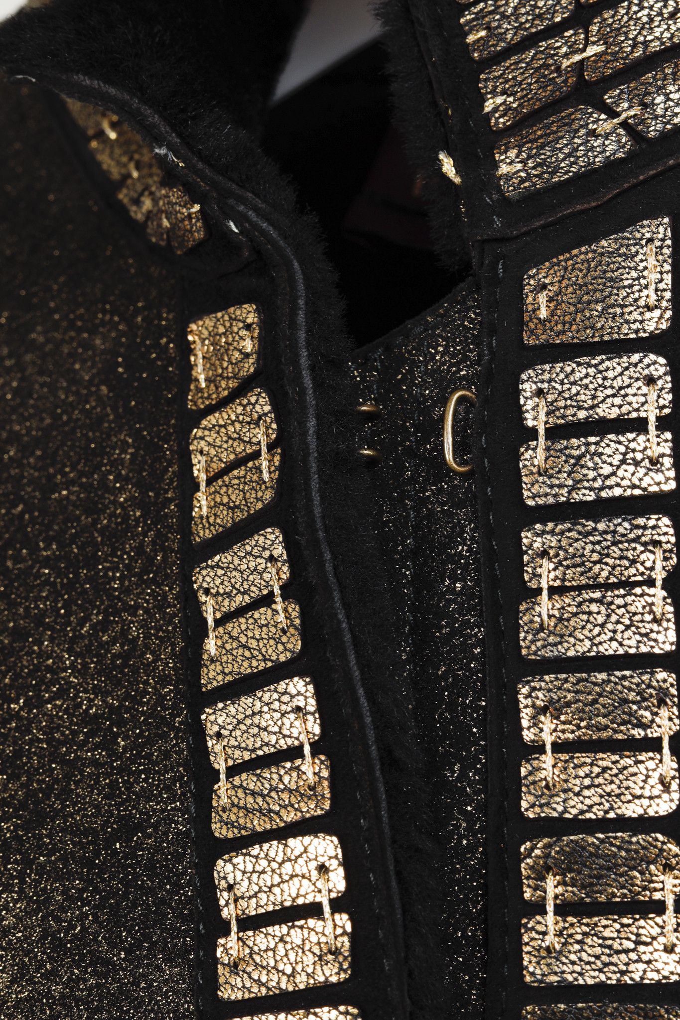 Roberto Cavalli Roberto Cavalli Embellished Black Gold Sheepskin Jacket Size M / US 6-8 / IT 42-44 - 8 Thumbnail