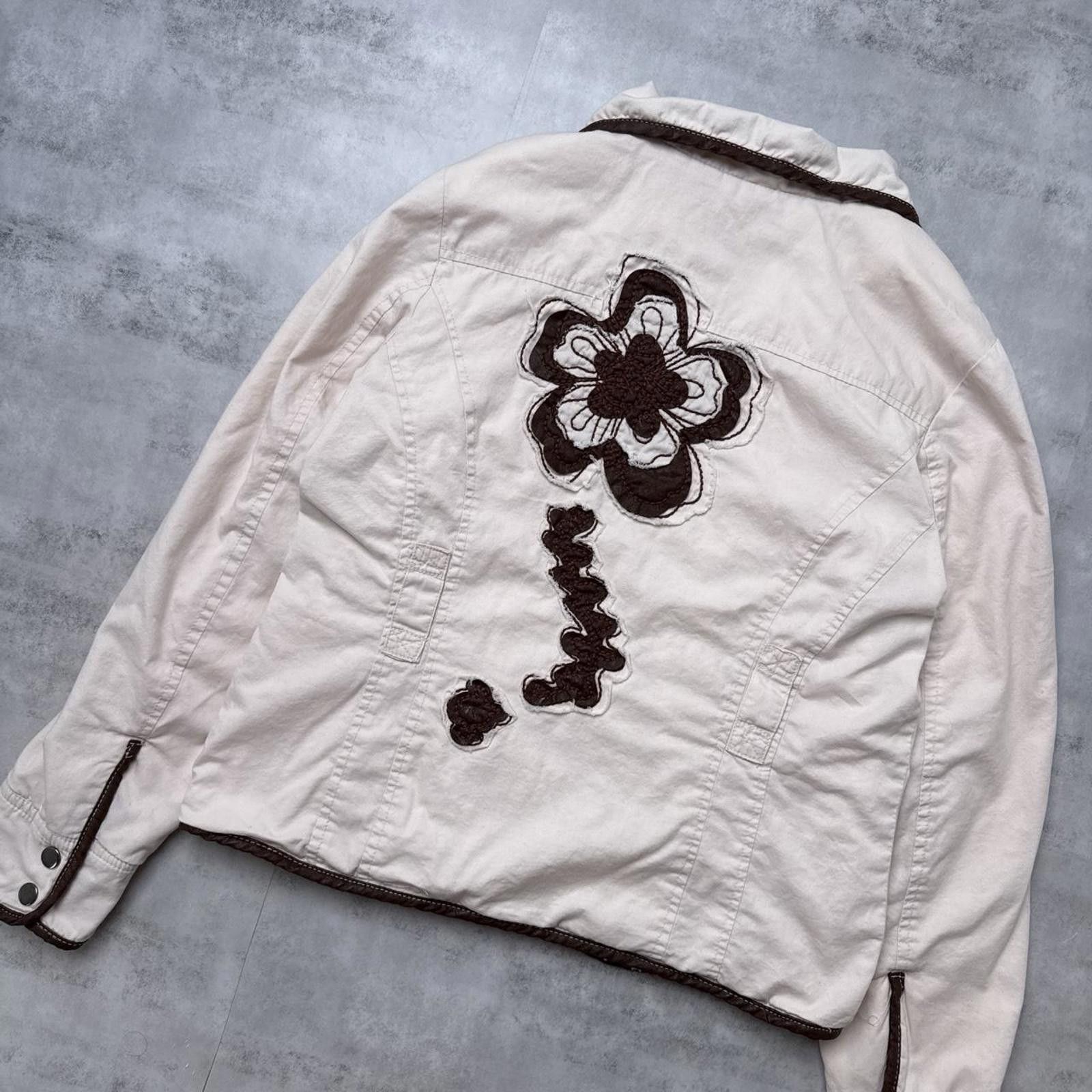 Other Y2K Freeway 00s Grunge Fur Jacket Flower Embroidered Size L / US 10 / IT 46 - 4 Thumbnail