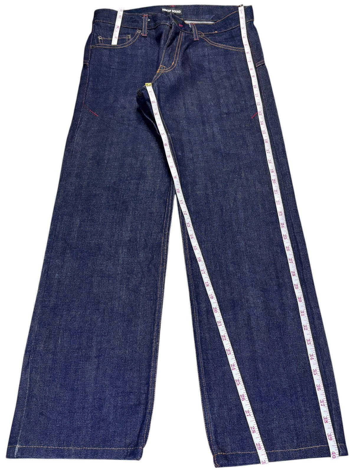 Designer × Japanese Brand Vintage Japanese Brand Raw Denim Spell Out Loose Jeans Size US 30 / EU 46 - 13 Thumbnail
