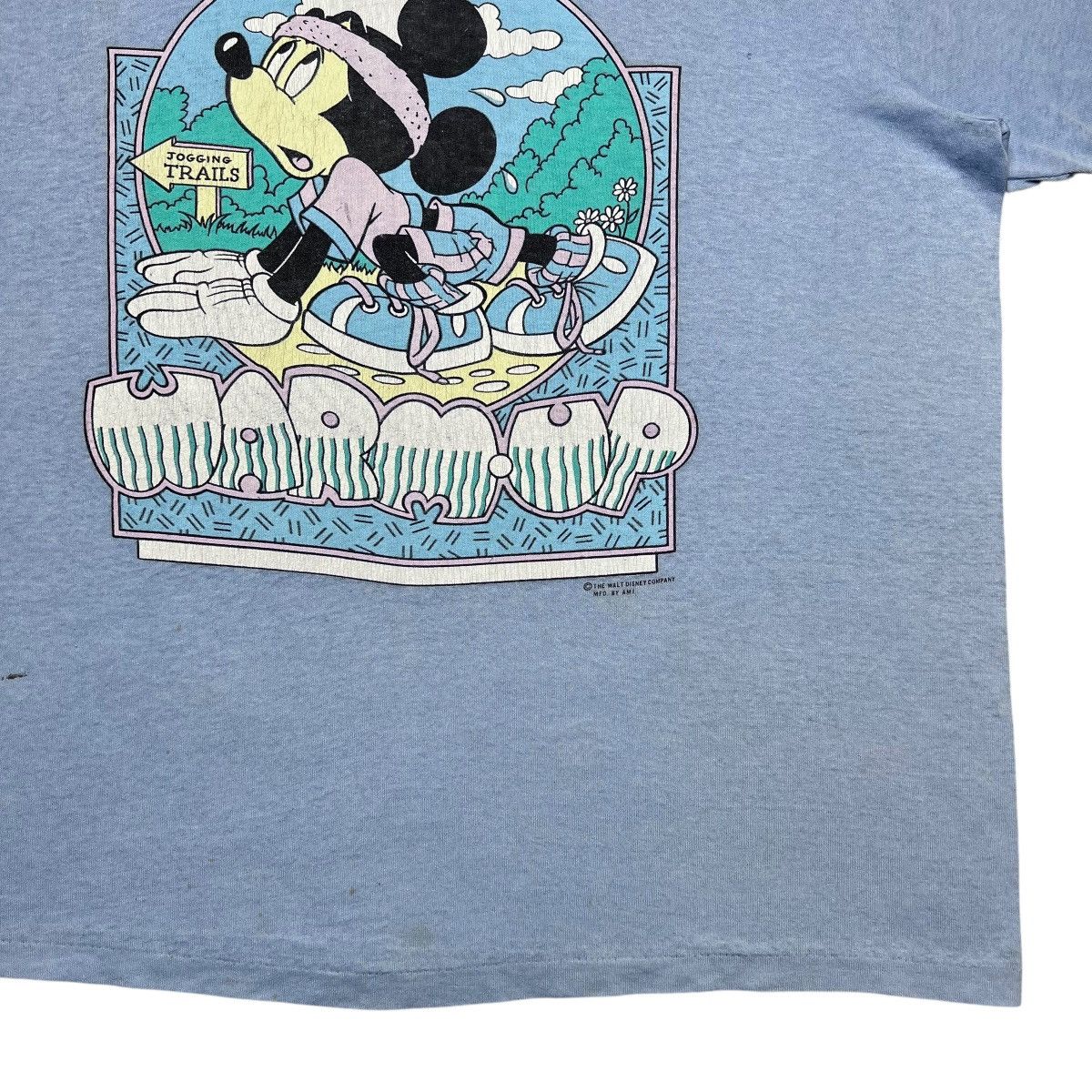 Disney 1990s Disney Mickey Mouse Running Warm Up Cool Down T-Shirt Size US XL / EU 56 / 4 - 6 Thumbnail