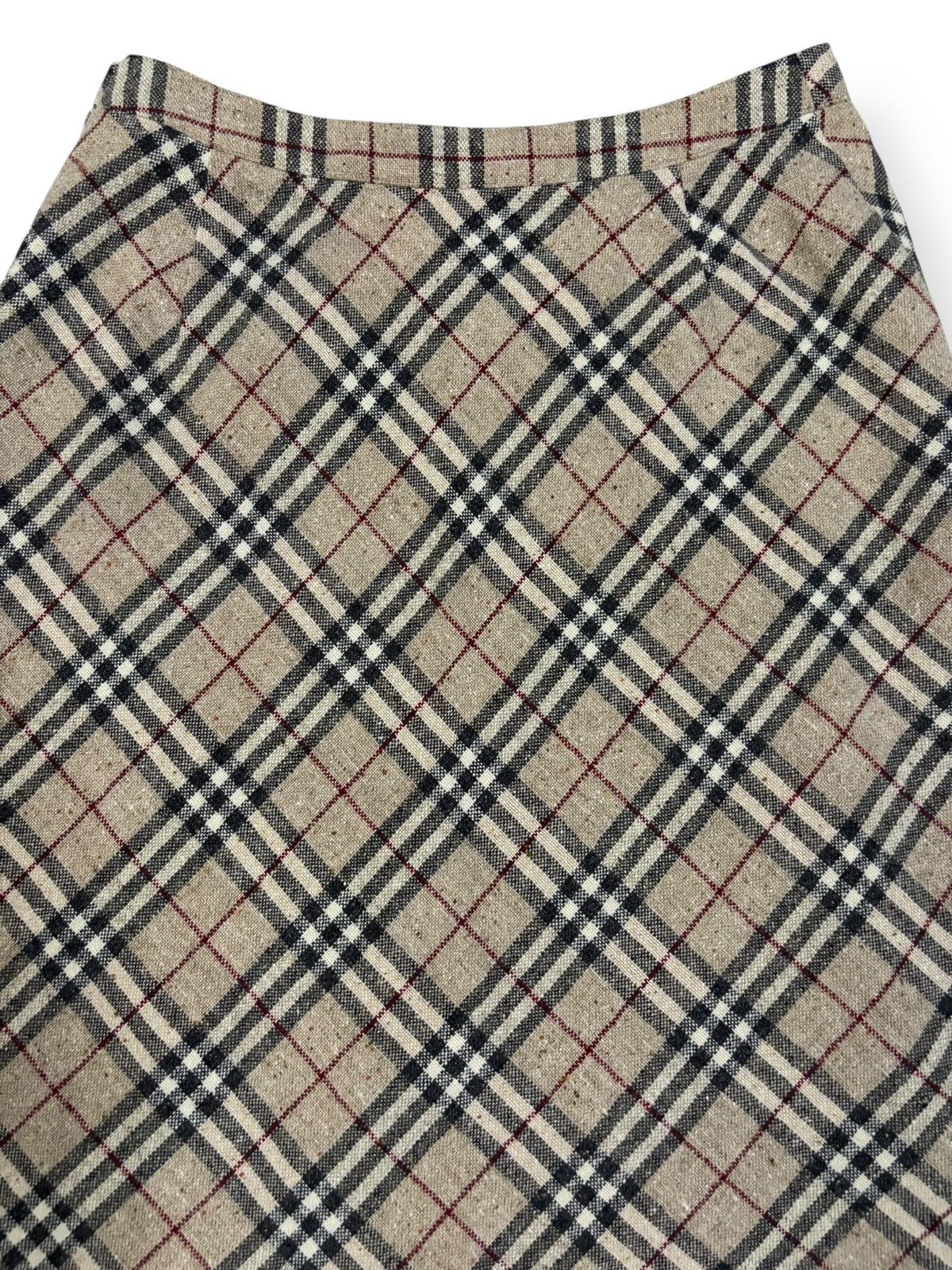 Burberry Vintage Burberry London Nova Check Wool Blend Midi Skirt Size 29" - 6 Thumbnail