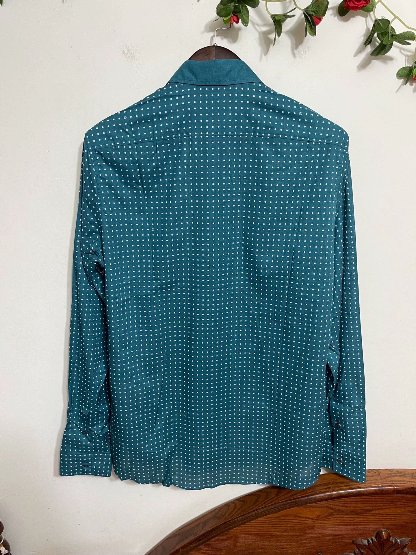 Gucci Gucci White Polka Dot Stripe Slim LS Shirt 41/42 Size US L / EU 52-54 / 3 - 2 Thumbnail