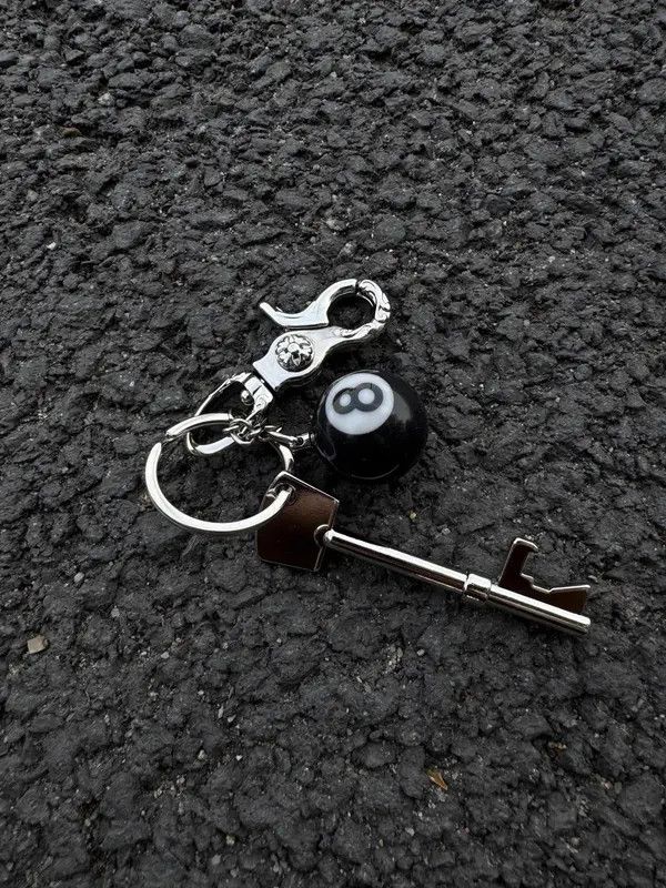 Jewelry Dice black 8 bags Keychain, y2k Keychain, Jeans KeyChain Size ONE SIZE - 7 Thumbnail