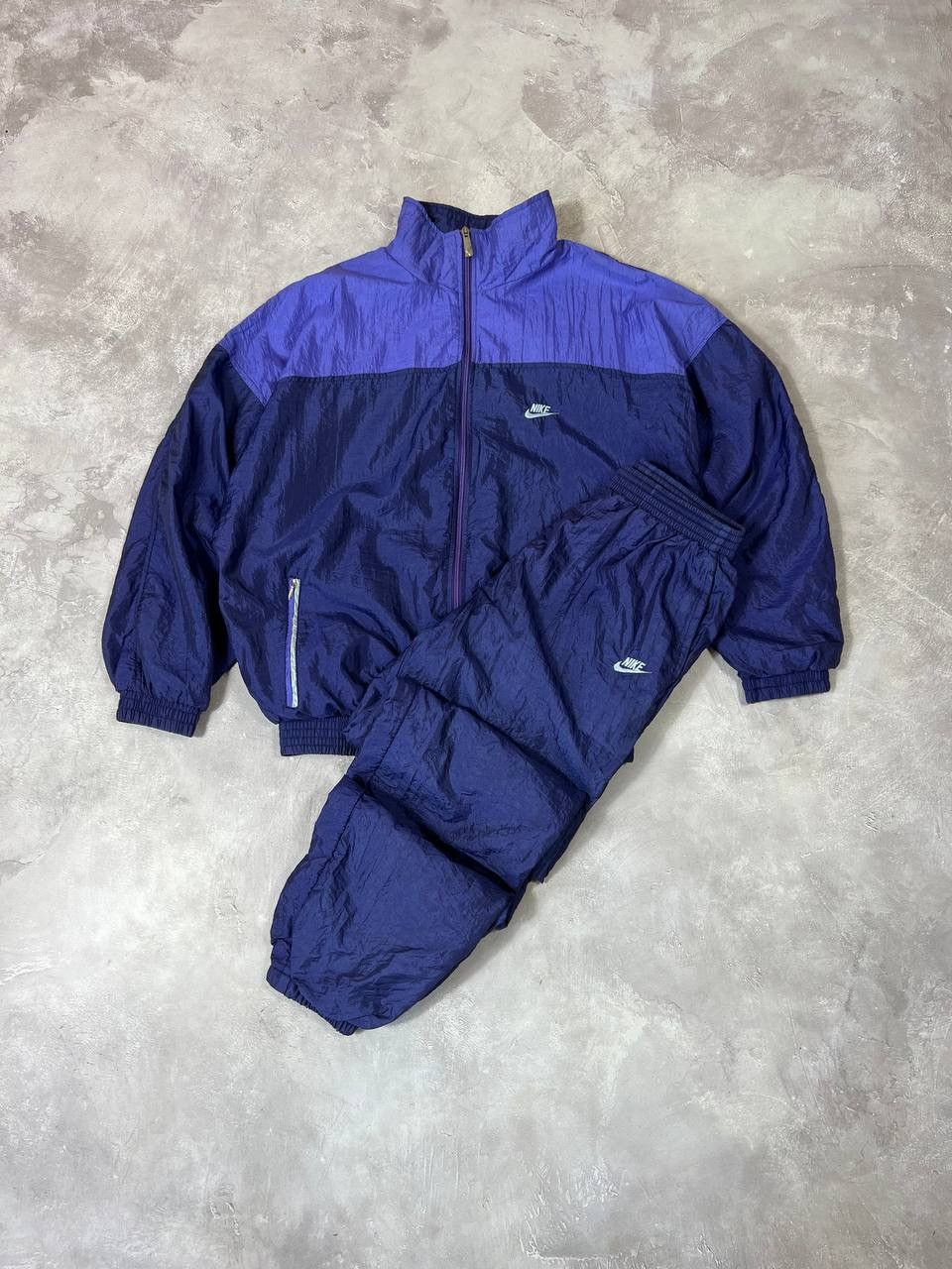 Nike × Vintage Vintage Nike 90s Nylon Track Set Jacket+Pans Size US M / EU 48-50 / 2 - 1 Thumbnail