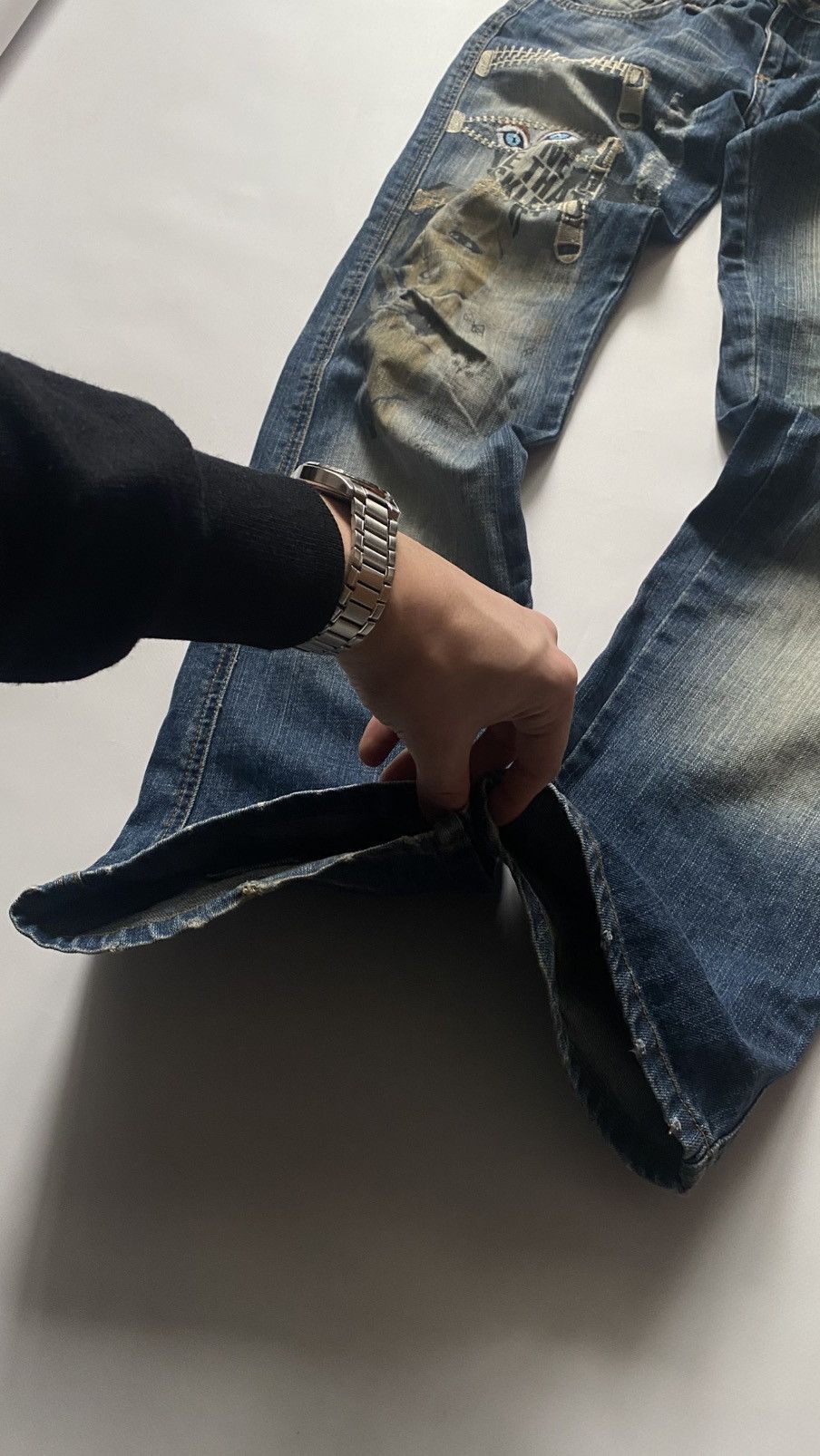 Dsquared2 Vintage Dsquared2 Y2k Flared bootcut Denim Jeans Embroidery Size 29" - 4 Thumbnail