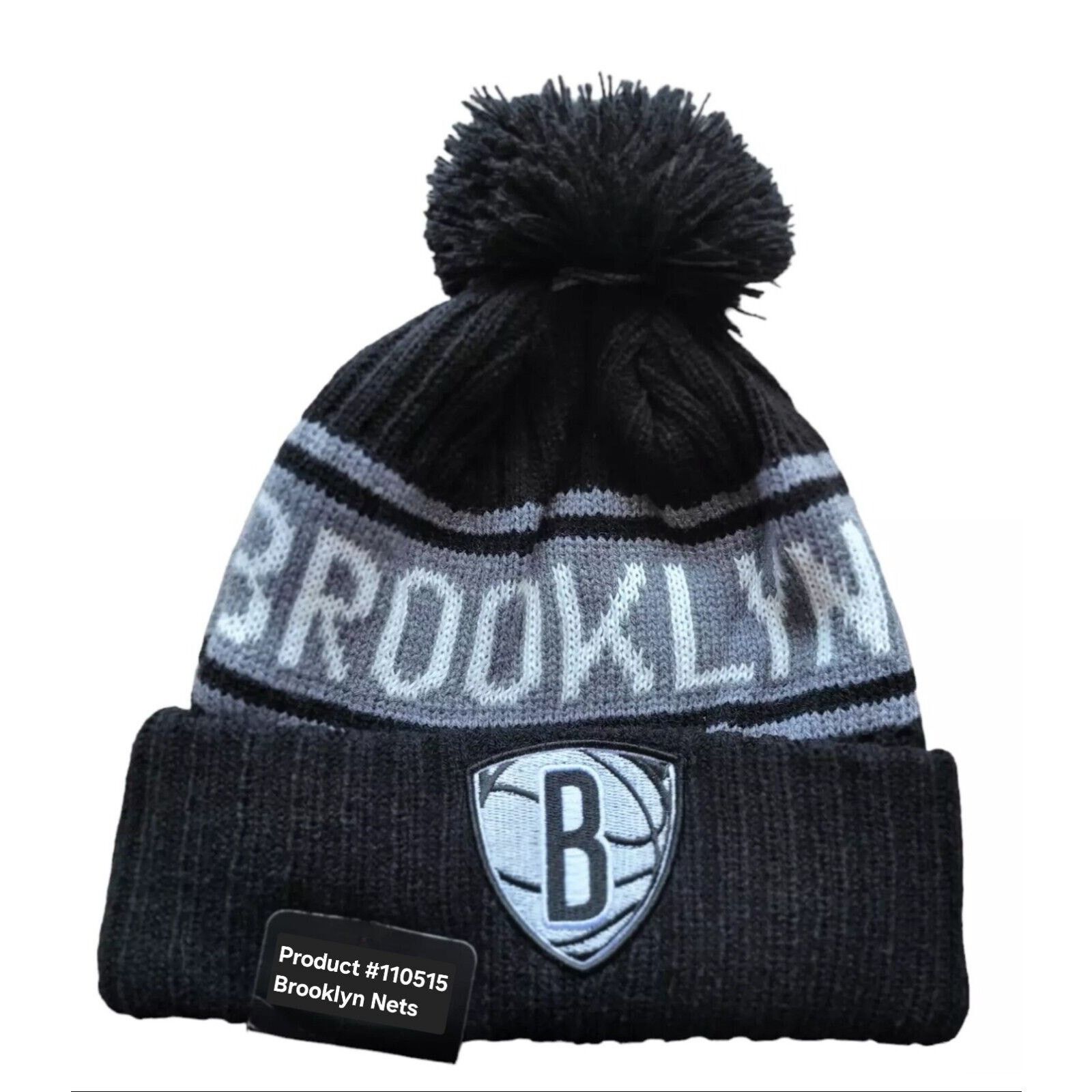 Other NWT Brooklyn Nets Team Cuffed Fleece Lined Knit Beanie Size ONE SIZE - 1 Thumbnail