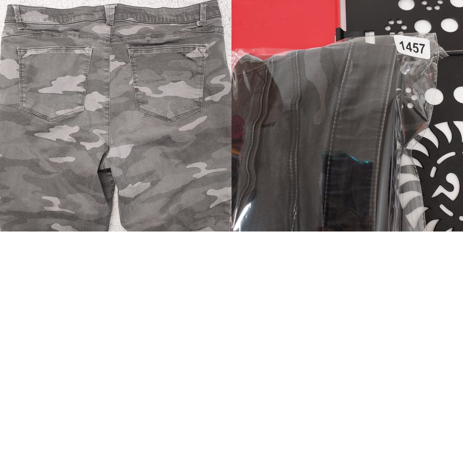 Vintage Wit & Wisdom Pants Jegging Gray Camouflage Denim 16 Womens Skinny Regular Jeans 90s Theme Casual Workwear Size 38" / US 16 / IT 52 - 9 Thumbnail
