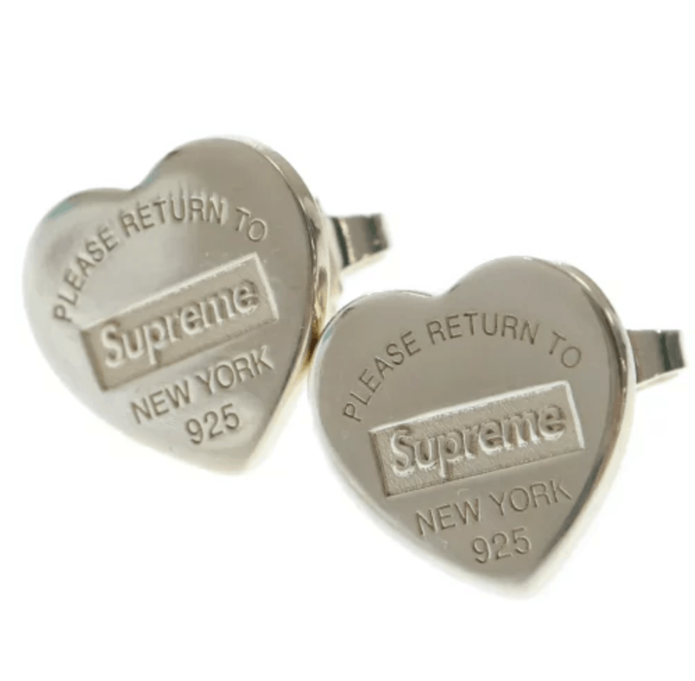 ★Supreme Tiffany Return to Tiffany Heart Tag Stud Earrings Supreme Tiffany & Co. Return to Tiffany Heart Tag Stud