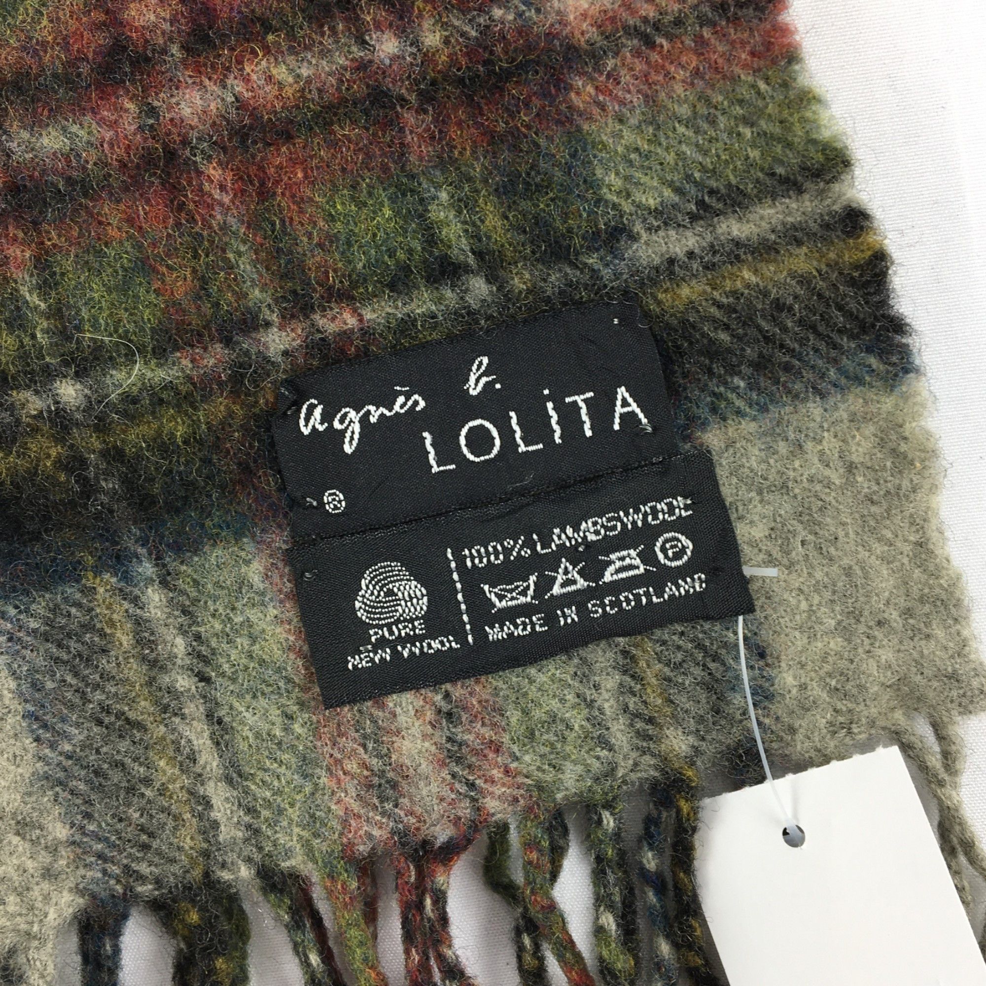 agnes b. Vintage Agnes B Scarf Muffler Wool Plaid Fringe Scarves Size ONE SIZE - 3 Thumbnail