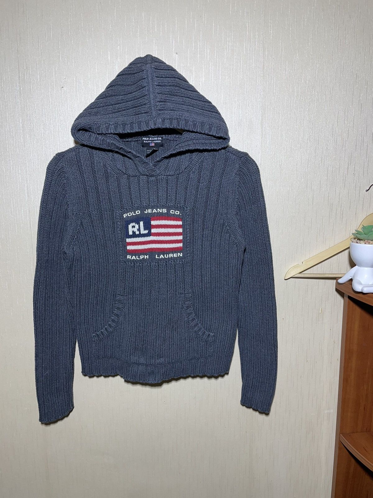Polo Ralph Lauren × Vintage Polo Ralph Lauren USA Flag knitwear sweater hoodie Size S / US 4 / IT 40 - 1 Thumbnail
