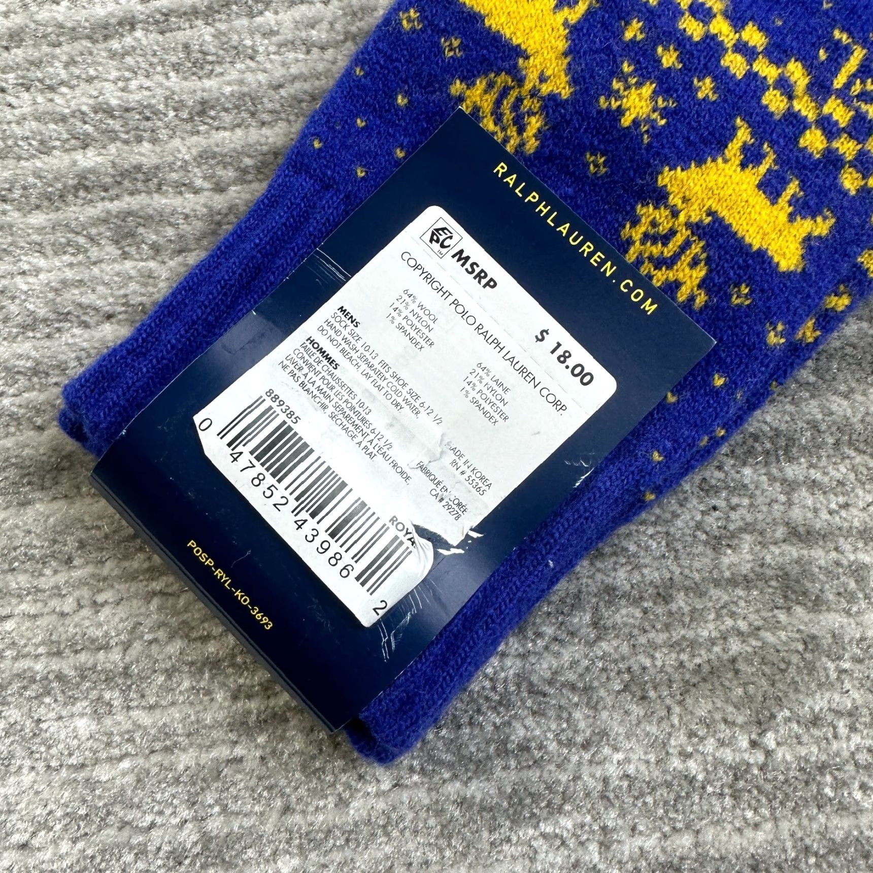 Polo Ralph Lauren VINTAGE Polo Ralph Lauren Socks Mens Size 10-13 Blue Moose Wool Blend Christmas Crew Socks 10-13 Mens Size US M / EU 48-50 / 2 - 3 Thumbnail