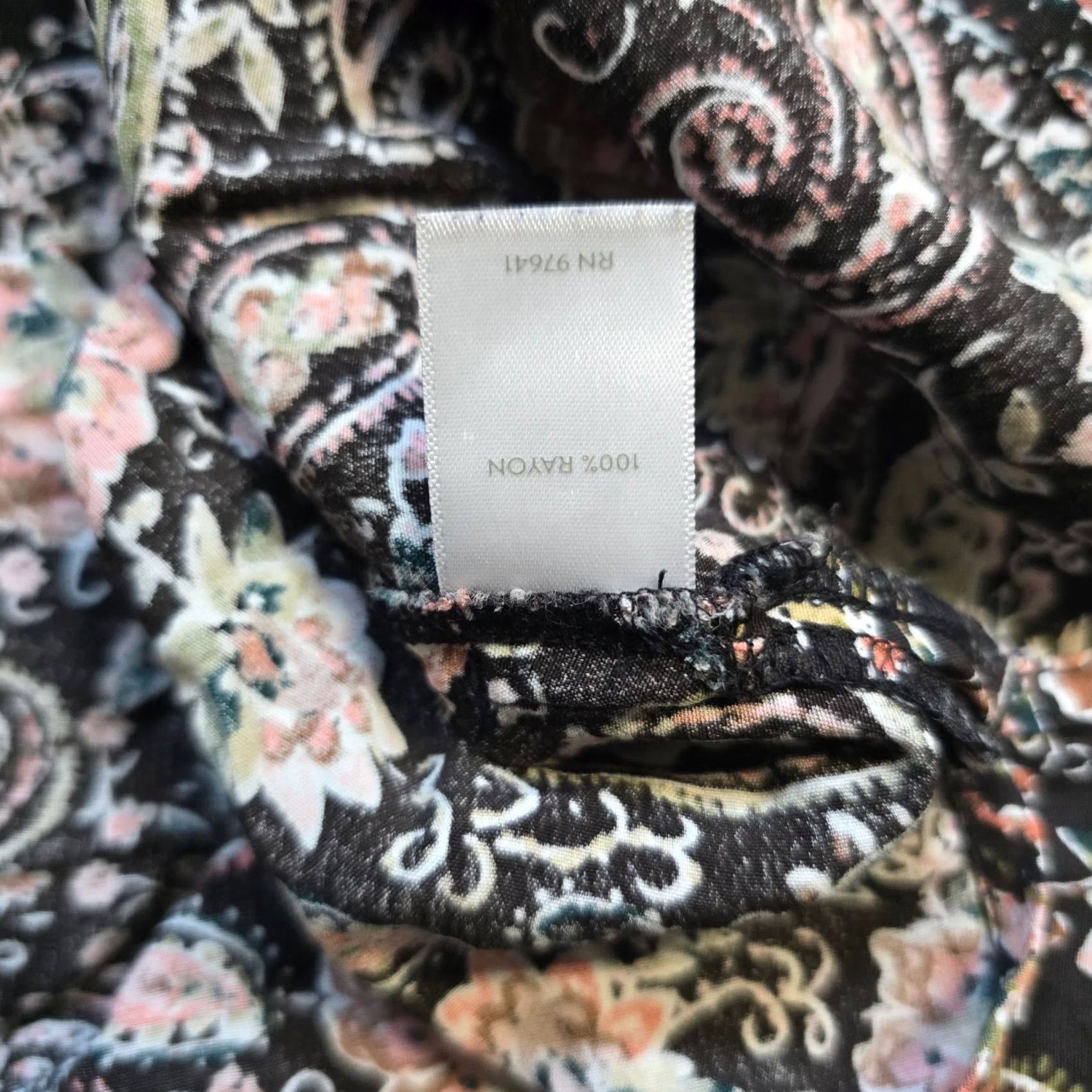 J. Jill J. Jill Top Women Large Petite Black Paisley Button Long Sleeve Casual Career Shirt Size L / US 10 / IT 46 - 7 Thumbnail