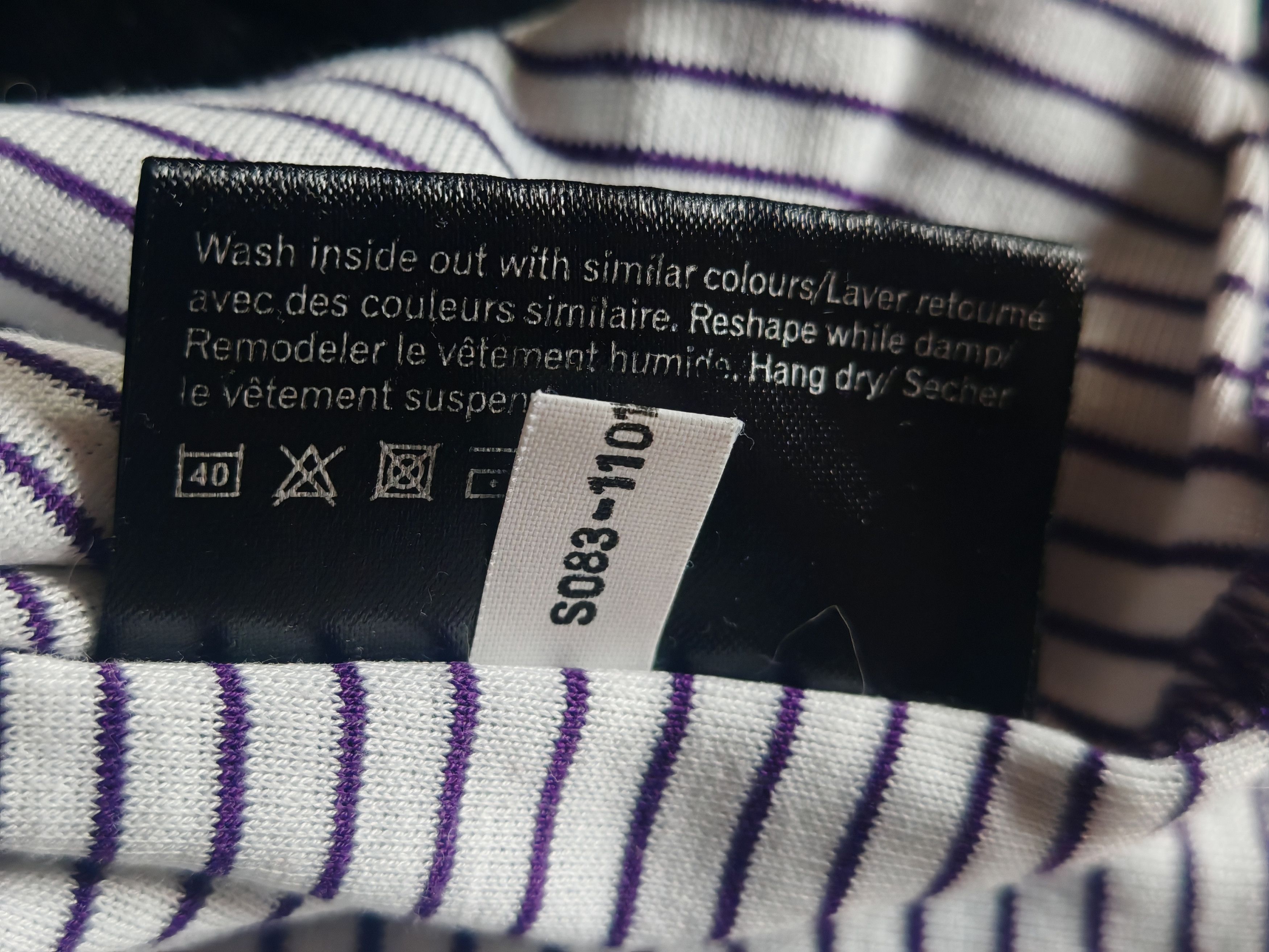 Filippa K Filippa K White and Purple Breton Stripe Scoop Neck Top Size S / US 4 / IT 40 - 7 Thumbnail