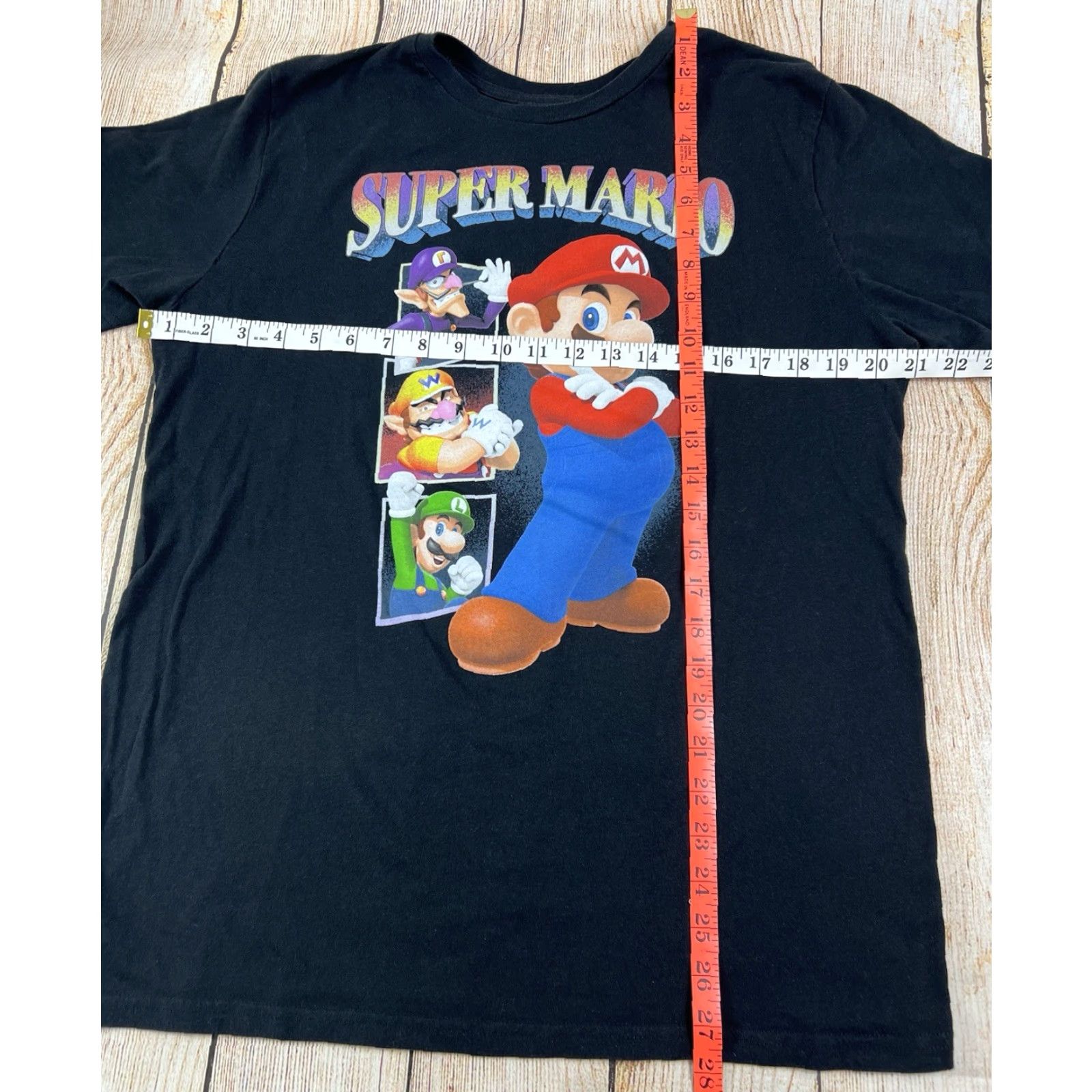Vintage Super Mario T-Shirt Black Graphic XL Men Regular Size Retro Graphic Tee Size US XL / EU 56 / 4 - 4 Thumbnail