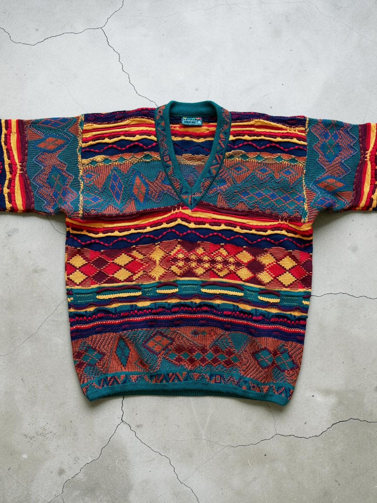 Coogi Coogi knitted wool 3D sweater/ rainbow / multicolour /floral Size US M / EU 48-50 / 2 - 4 Thumbnail