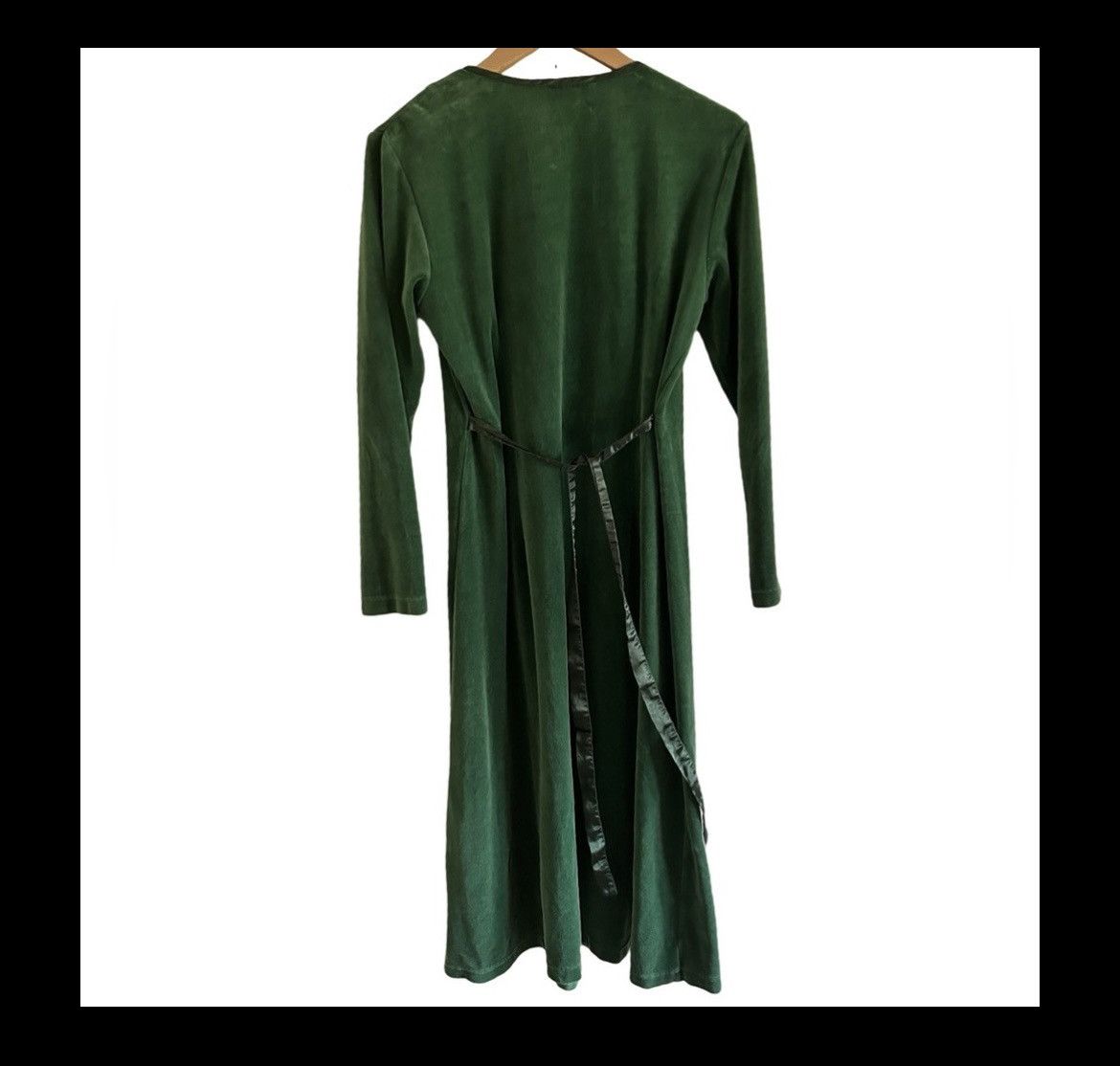 Vintage Vtg 80’s Fads Green Velvet Peasant Pleat Front Maxi Dress Size M / US 6-8 / IT 42-44 - 4 Thumbnail