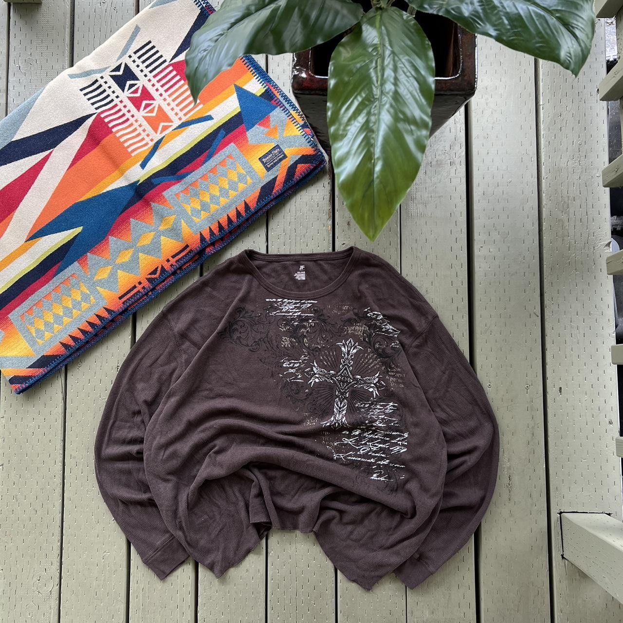 Vintage Cross Grunge Cyber Y2K Thermal Style Long Sleeve Affliction Size US XXL / EU 58 / 5 - 4 Thumbnail