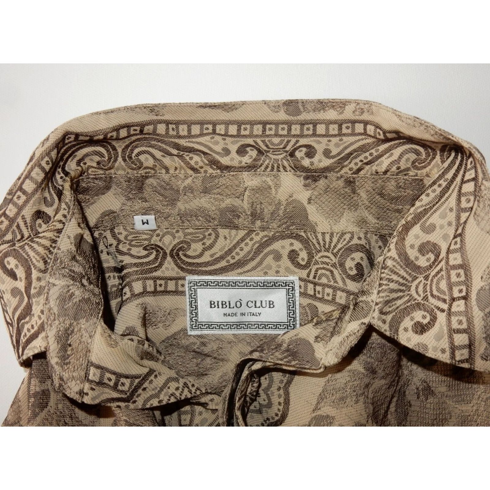 Vintage Biblo Club Shirt Men Button-Front Long Sleeve Paisley & Floral Brown Italy Made M Size US M / EU 48-50 / 2 - 4 Thumbnail