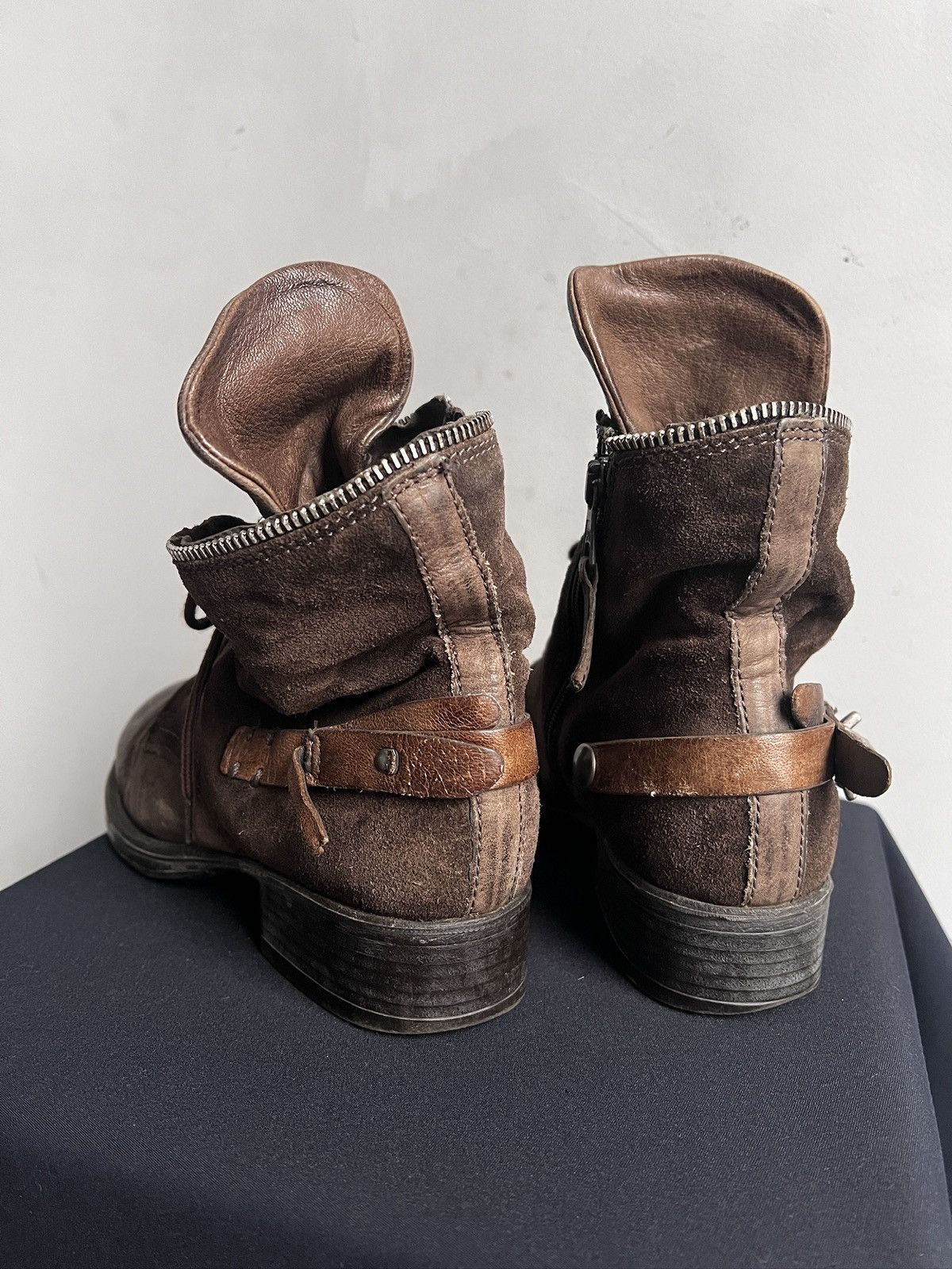 A.S.98 Vintage A.S. 98 Brown Style Boots Leather Zip Lace Size US 8 / IT 38 - 7 Thumbnail
