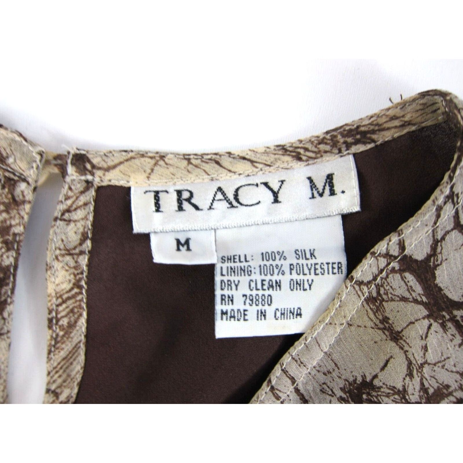 Vintage Tracy M. Silk Brown Tie Dye Sleeveless Midi Sheath Shift Tank Dress M Size M / US 6-8 / IT 42-44 - 3 Thumbnail