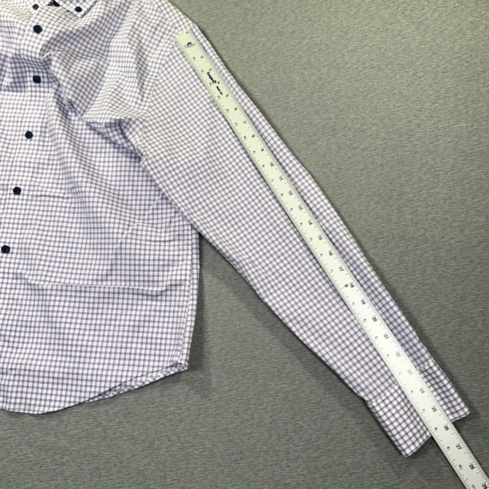 Vintage Twillory Untuckable Button-Down Shirt Men's M Long Sleeve Purple Micro-Check Button-Down Size US M / EU 48-50 / 2 - 6 Thumbnail