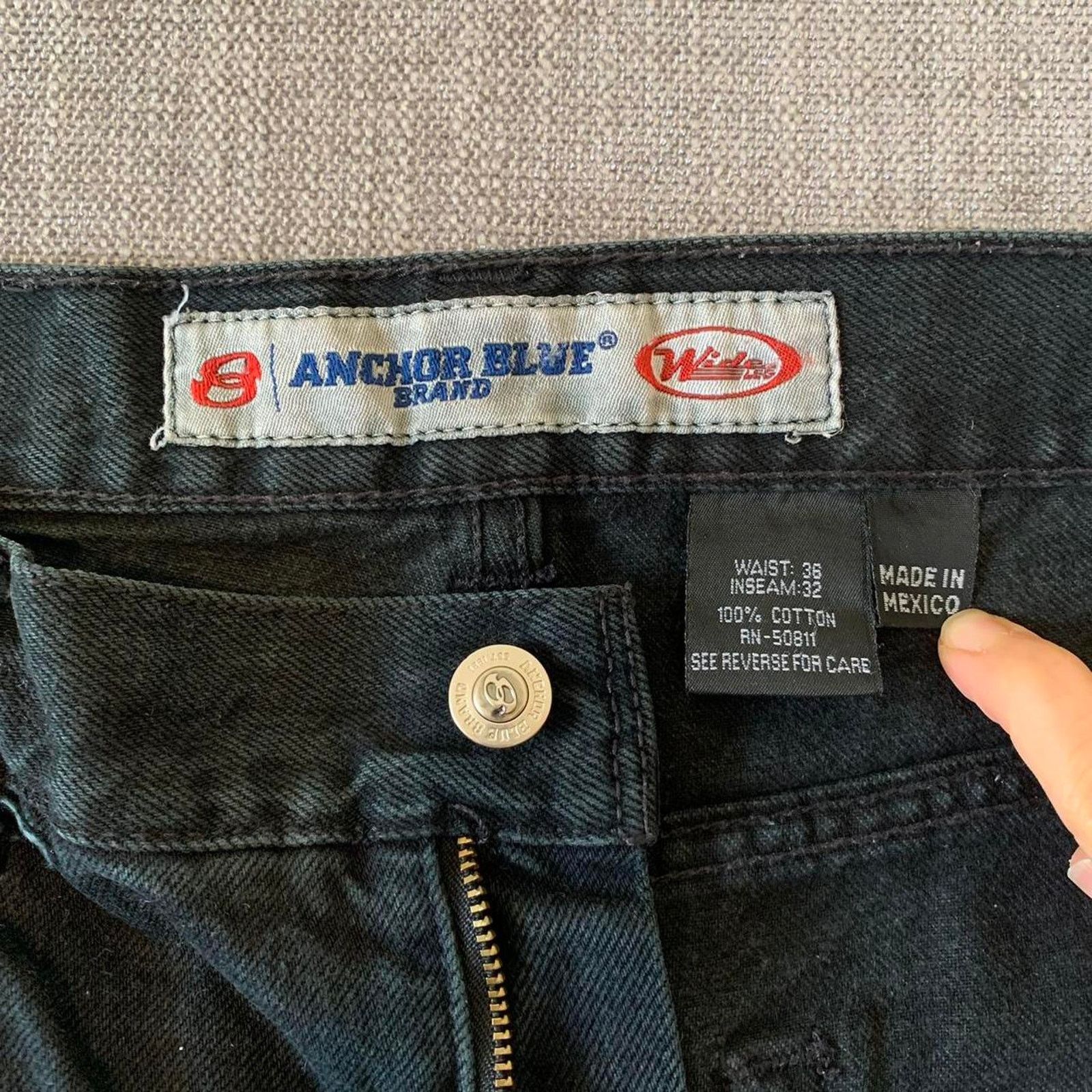Anchor Blue Y2K Anchor Blue Wide Leg Black Denim Jeans Size US 36 / EU 52 - 6 Thumbnail