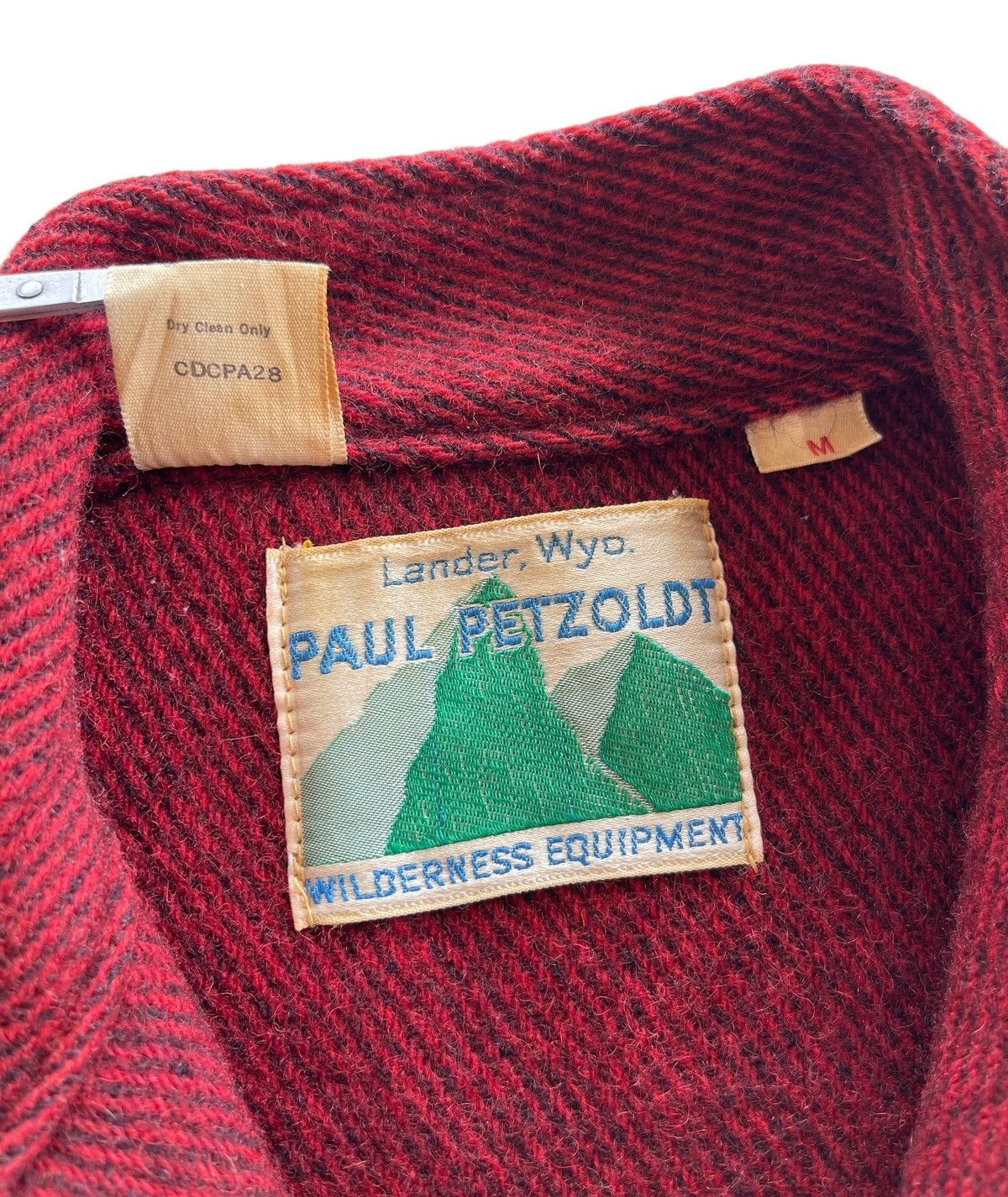 Vintage 70s Paul Petzoldt Wool Blend Burgundy Shirt Size US M / EU 48-50 / 2 - 8 Thumbnail