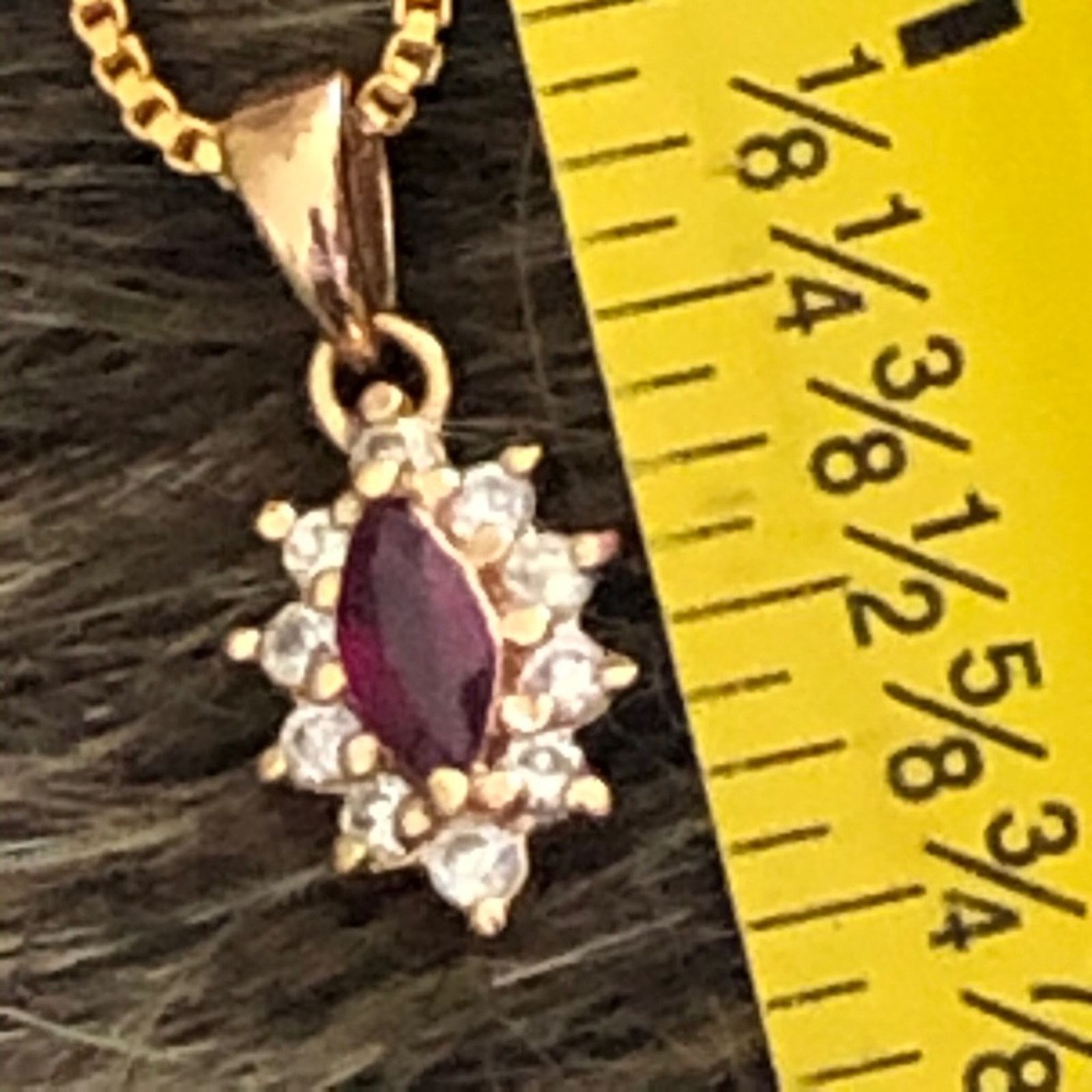 Vintage Vintage gold vermeil ruby and diamond pendant Size ONE SIZE - 5 Thumbnail