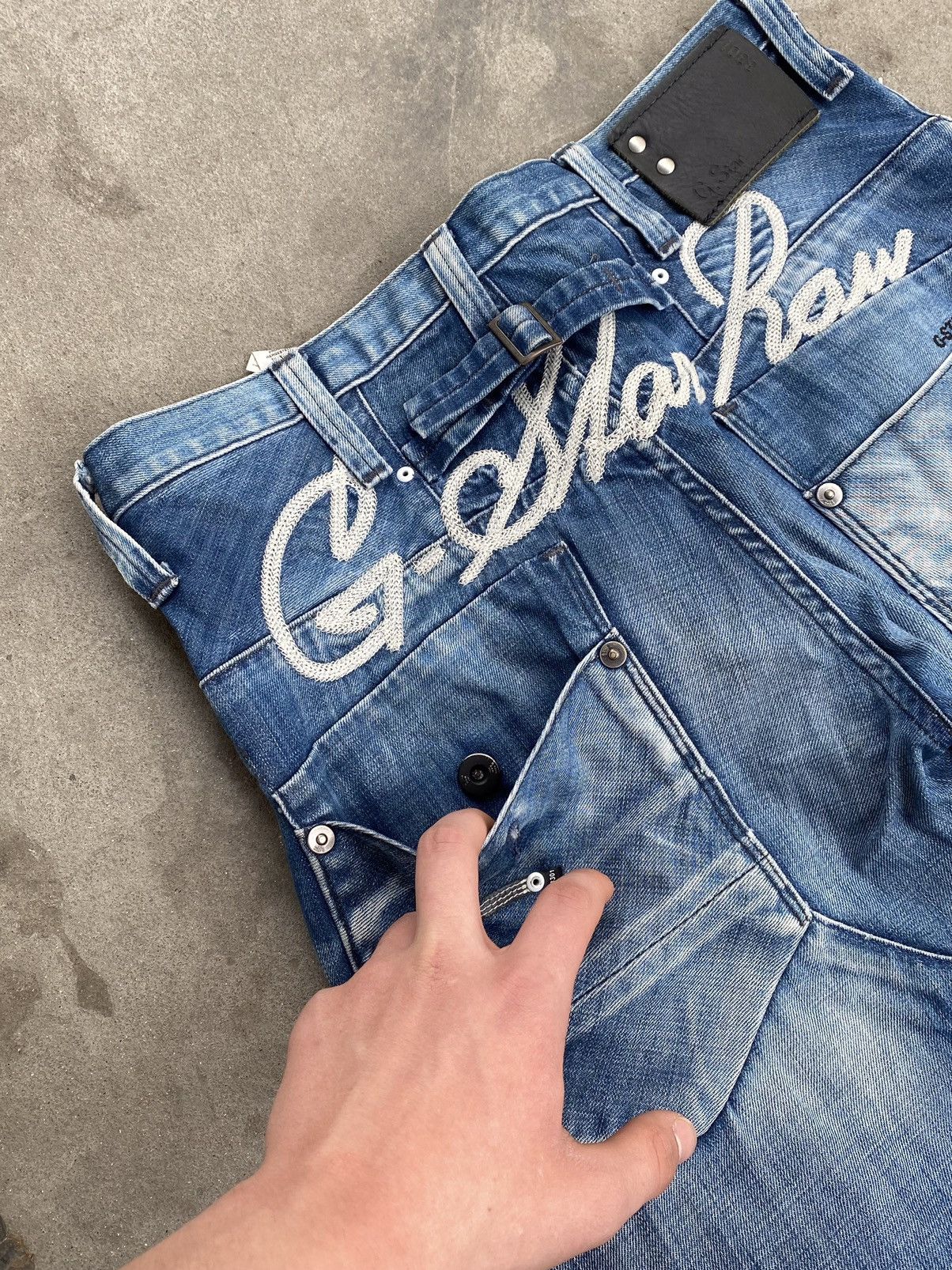 G-Star Vintage G Star Raw 3301 Embroidered Denim Jeans Size US 29 - 5 Thumbnail