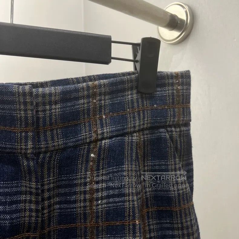 Brunello Cucinelli Brunello Cucinelli Plaid sequin linen long pants Size 25" / US 0 / IT 36 - 6 Thumbnail