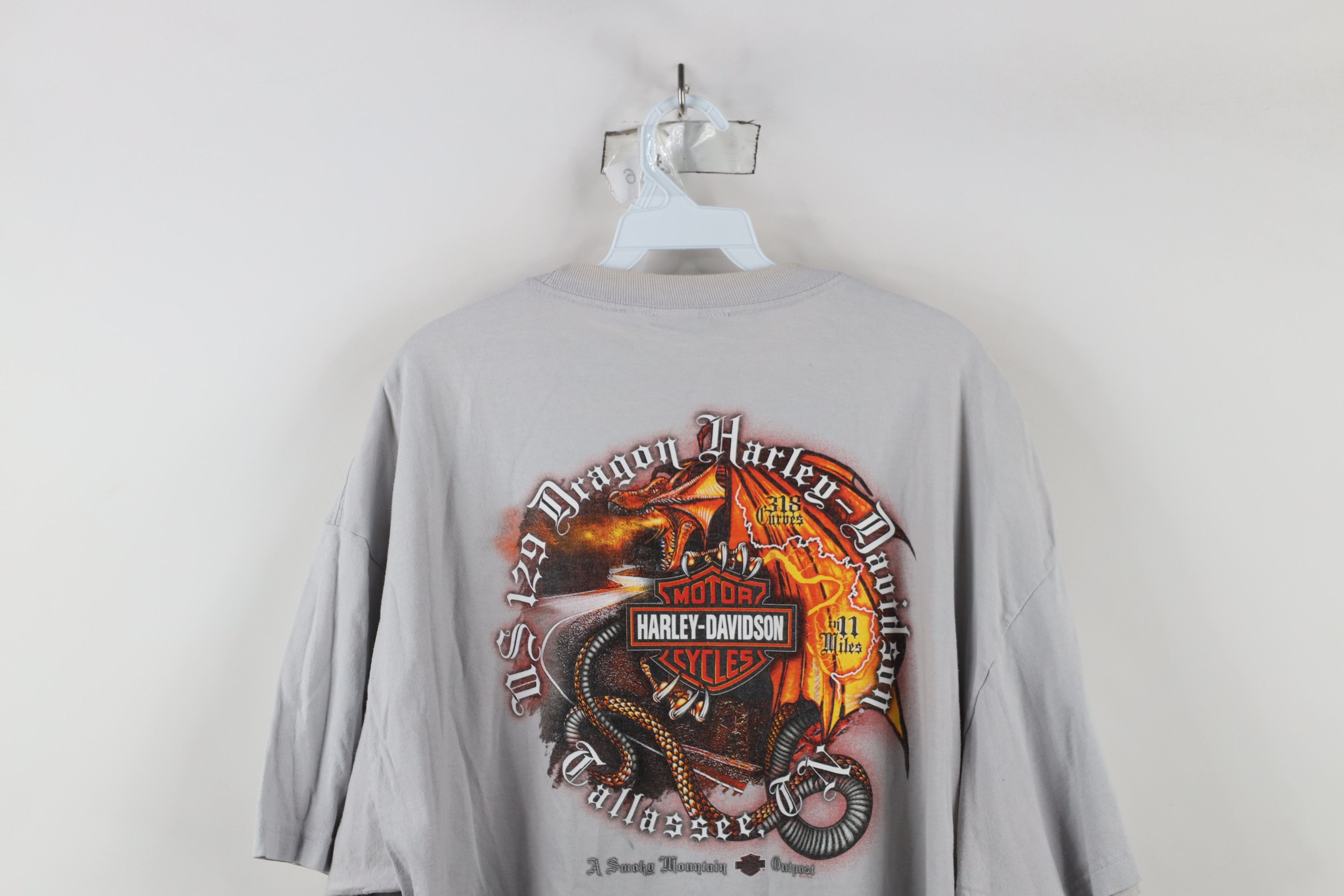 Harley Davidson × Vintage Vintage Y2K Harley Davidson Spell Dragon Fire Flames T-Shirt Size US XXL / EU 58 / 5 - 14 Thumbnail