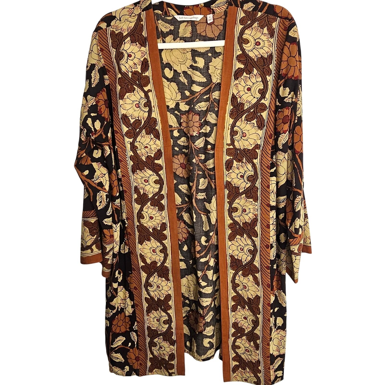 Soft Surroundings Soft Surroundings Womens Floral Kimono S Earthy Forest Fairy Size S / US 4 / IT 40 - 2 Thumbnail
