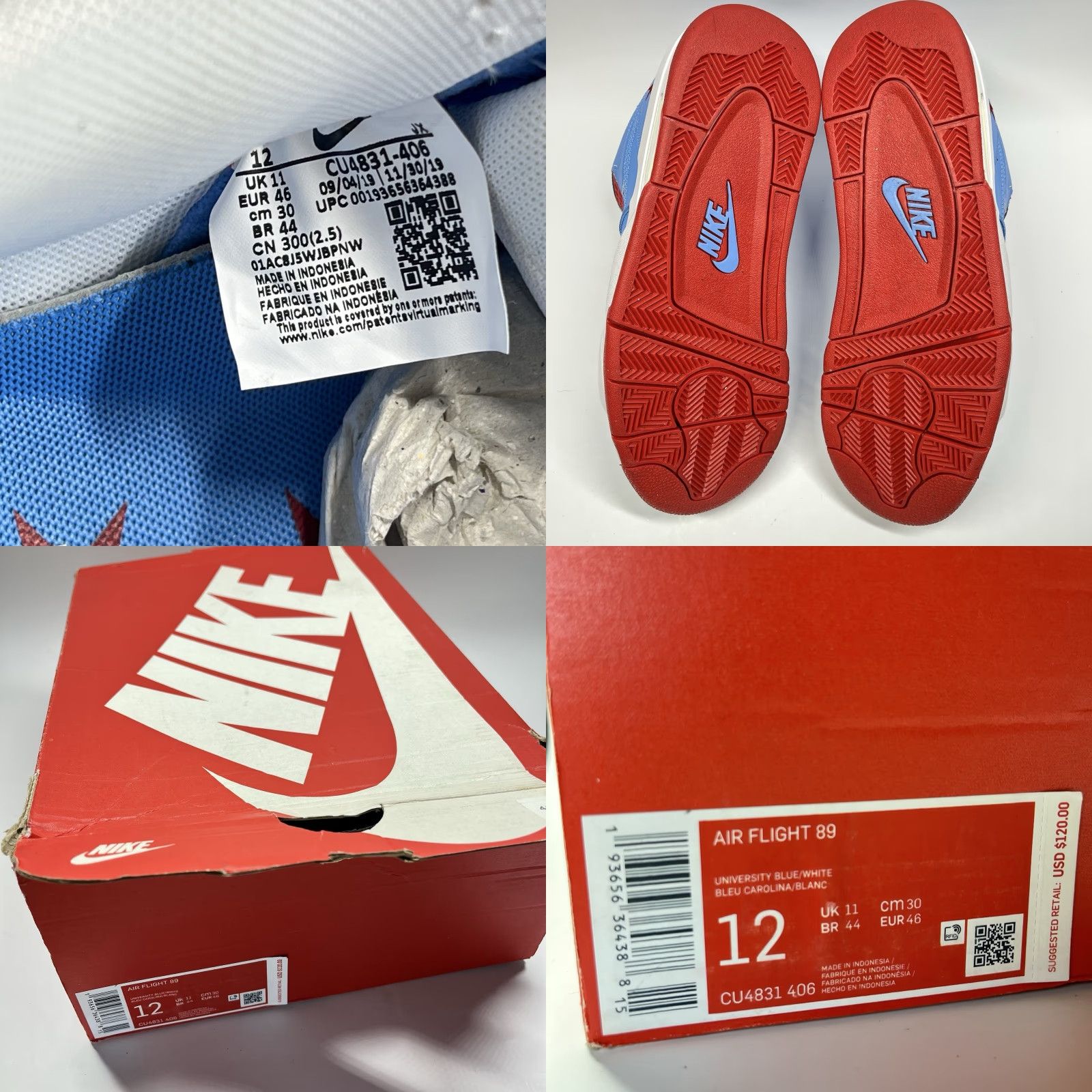 Nike Nike Air Flight 89 Men’s Size 12 CU4831-406 Chicago Flag All-Star Blue Sneaker Star 2020 Nike Air Flight 89 Mens Size 12 Shoes Size US 11 / EU 44 - 8 Thumbnail