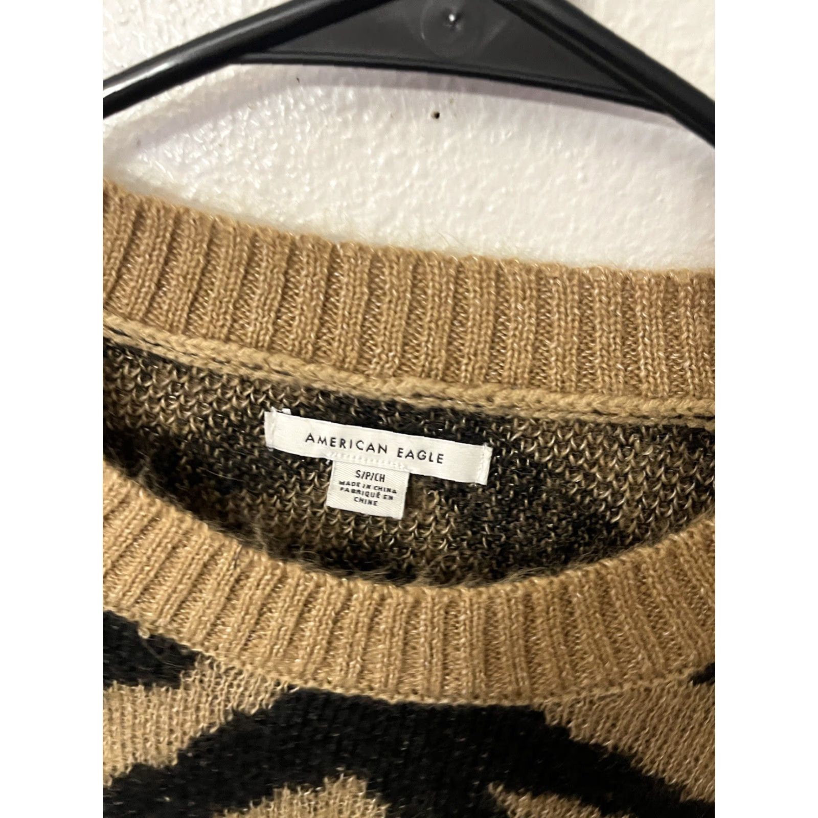 American Eagle Outfitters American Eagle Sweater Women Small Brown Animal Print Wool Blend Pullover Size S / US 4 / IT 40 - 2 Thumbnail