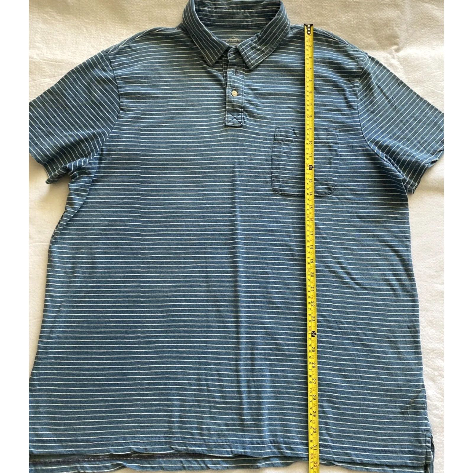 Vintage St. John's Bay Polo Shirt Men’s XXL Deep Aqua Stripes Lightweight / 17-37 Polo Shirt Mens XXL Deep Aqua Stripes Lightweight Sports Golf Tennis Casual Size US XXL / EU 58 / 5 - 5 Thumbnail