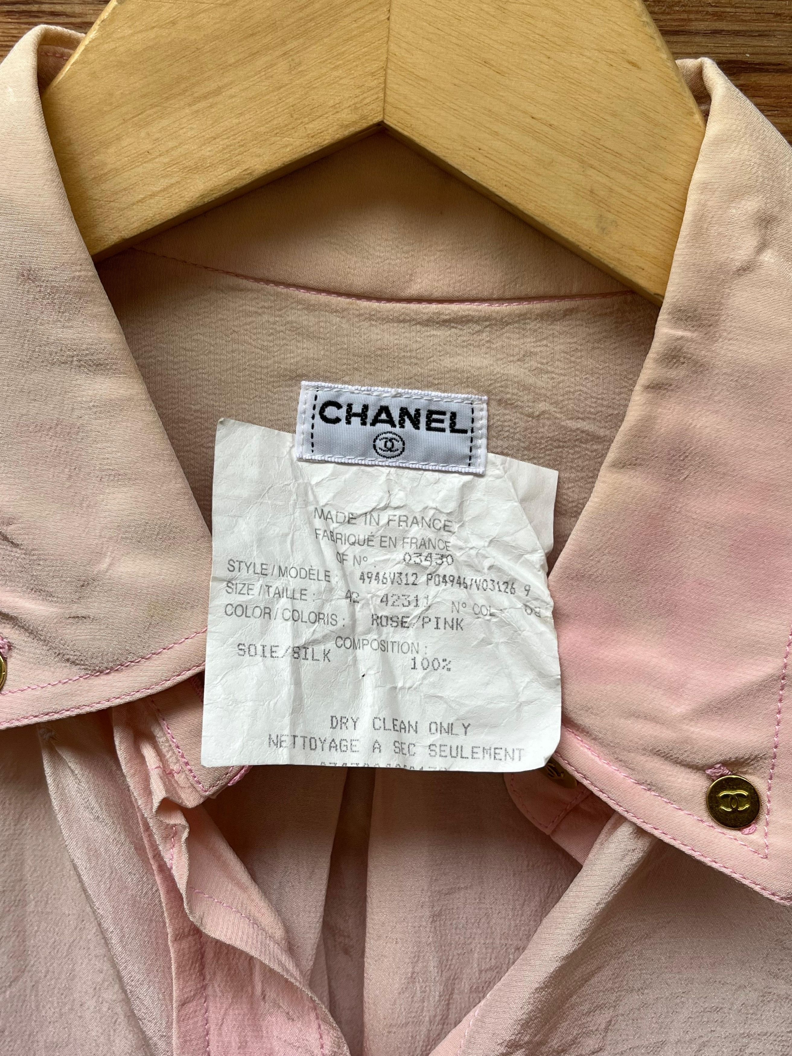 Chanel Vintage Chanel CC Pocket Button Ups Shirt Size M / US 6-8 / IT 42-44 - 11 Thumbnail