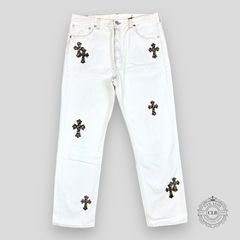 CHROME HEARTS White Black-Cross Jeans Denim 33x33