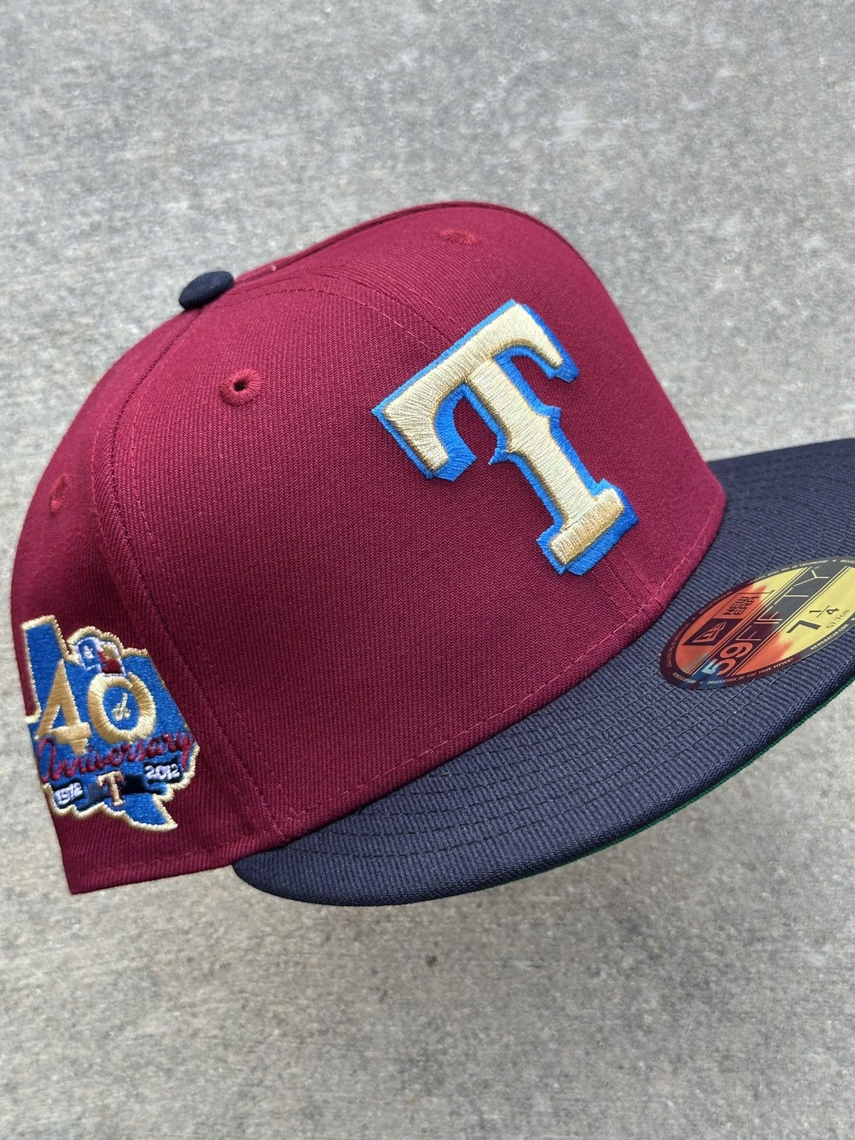 Texas Rangers Two Tone Fitted Hat 7 1/4 95 North