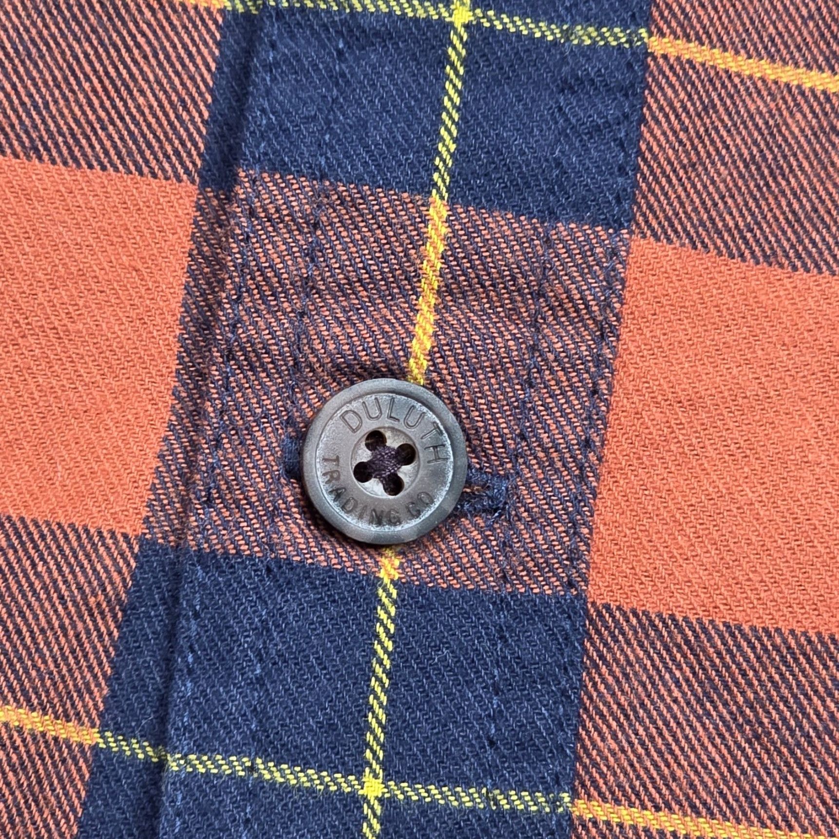 Vintage Duluth Shirt Mens L Orange Blue Buffalo Plaid Button-Up Long Sleeve Cotton Flannel Outdoor Classic Workwear Hunting Size US L / EU 52-54 / 3 - 5 Thumbnail