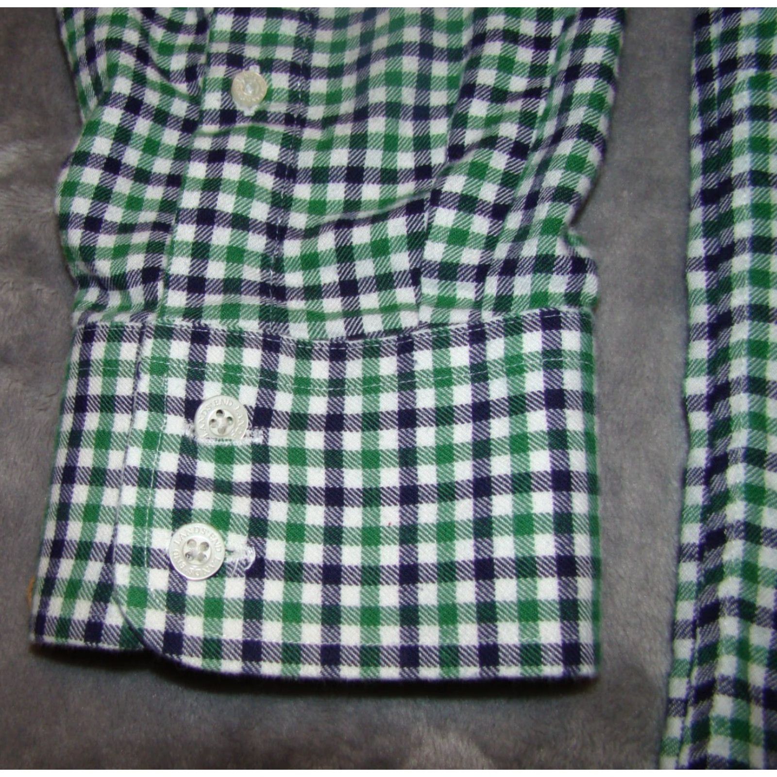 Lands' End Lands' End Mens Button-Up Shirt Plaid Green Blue 100% Cotton Traditional Fit Long Sleeve Button-Down Collar 17.5 34 Regular Vintage: No Size US XXL / EU 58 / 5 - 2 Thumbnail