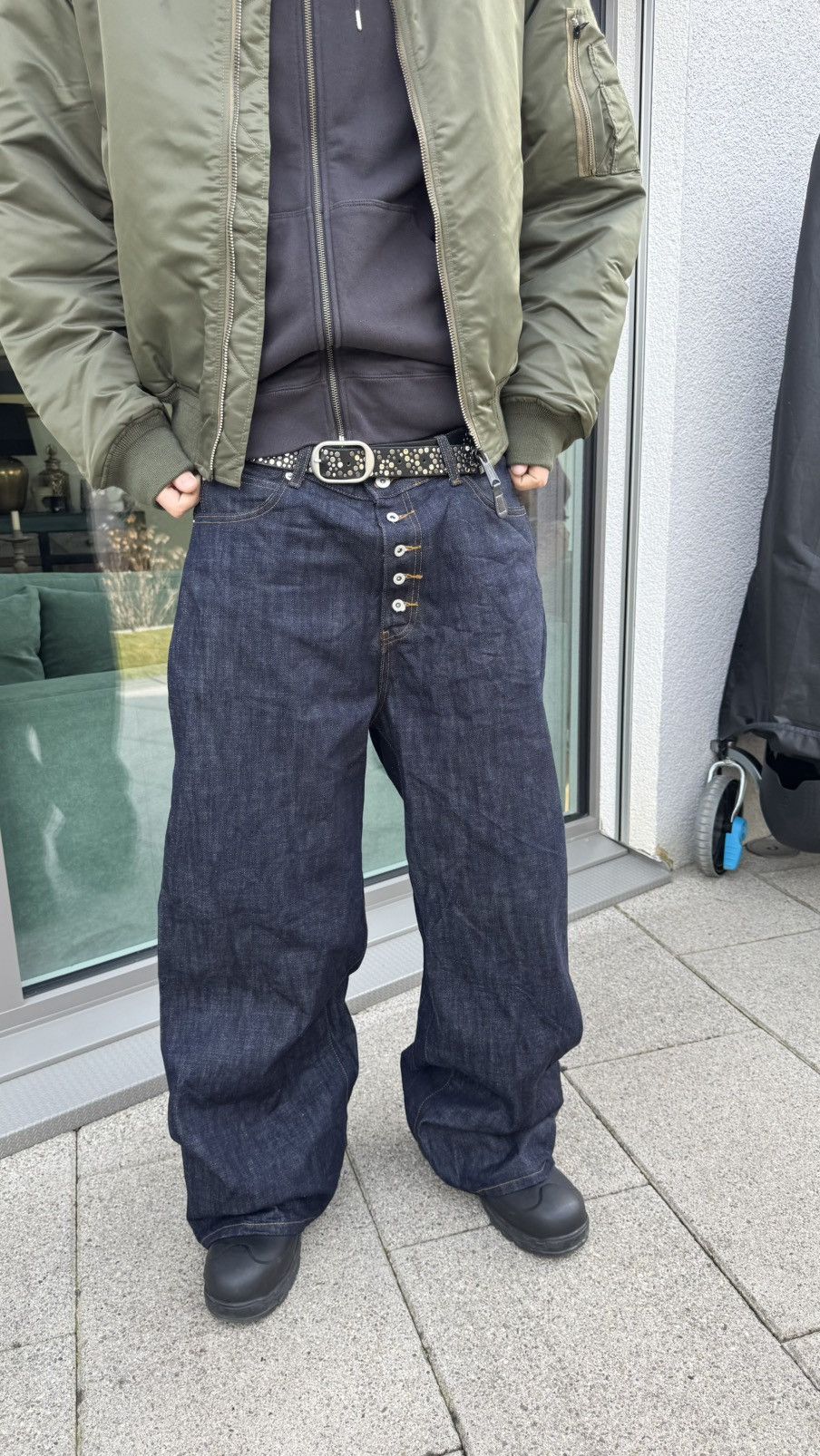 No Faith Studios nofaithstudios RAW japanese denim Loose Fit Blue